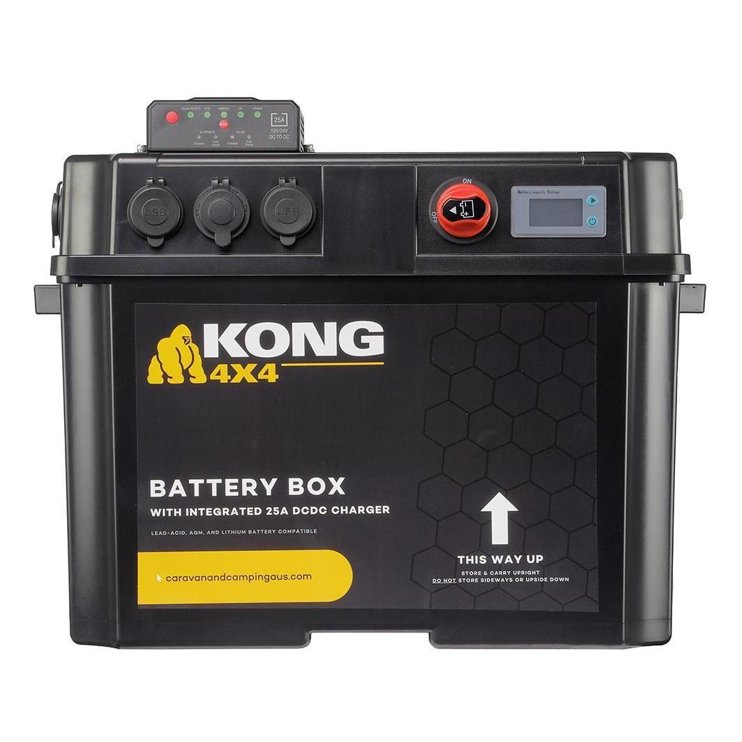 Kong 12V Battery Box Power Station With 25 Amp DC-DC Charger IP66