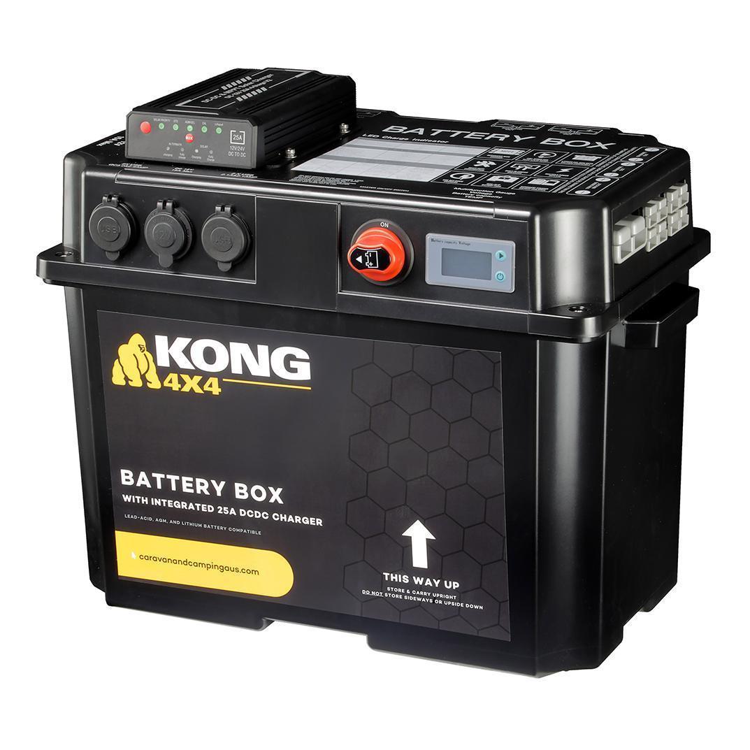 Kong 12V Battery Box Power Station With 25 Amp DC-DC Charger IP66