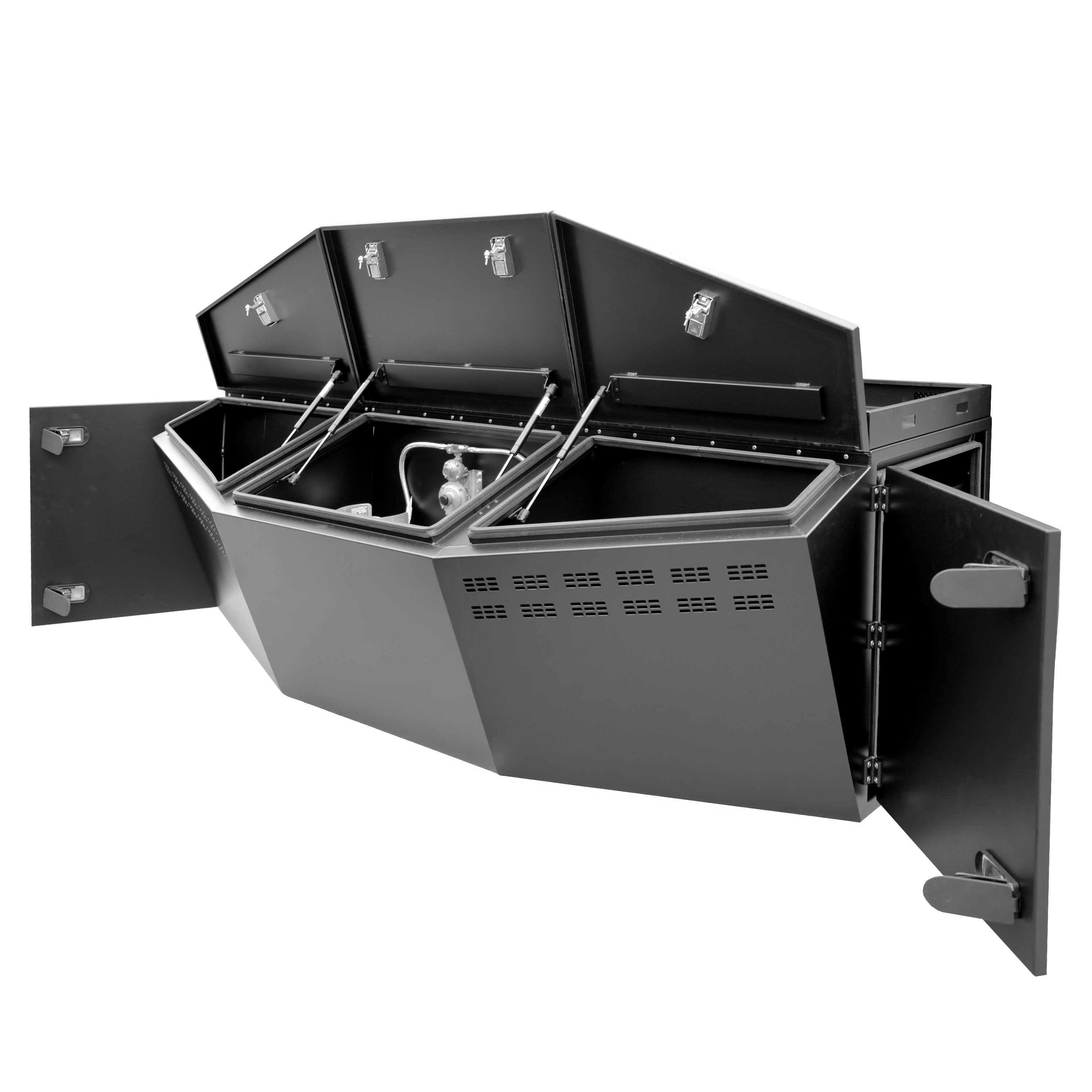 Kong Black Aluminium Monster Tool Box 4 Compartments 2100x1159x830mm