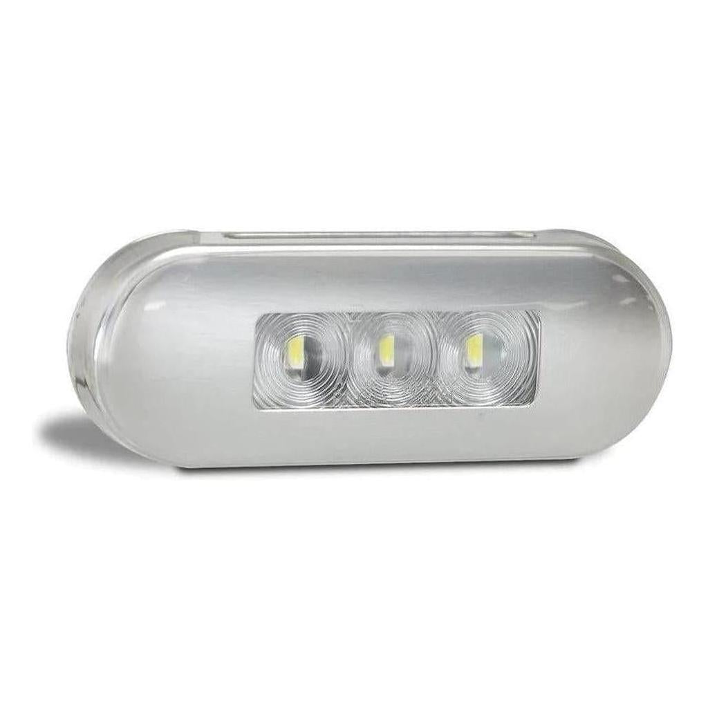 LED Autolamp 12/24V Front Marker Clear Lens White LED Stainless Steel Bezel