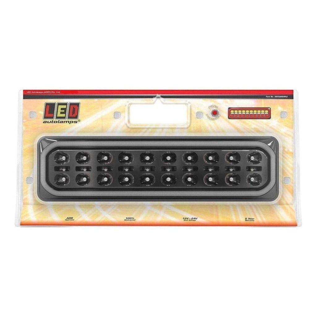 LED Autolamp 12/24V Stop/Tail/Ind/Rev Diffused Taillight Twin Blister
