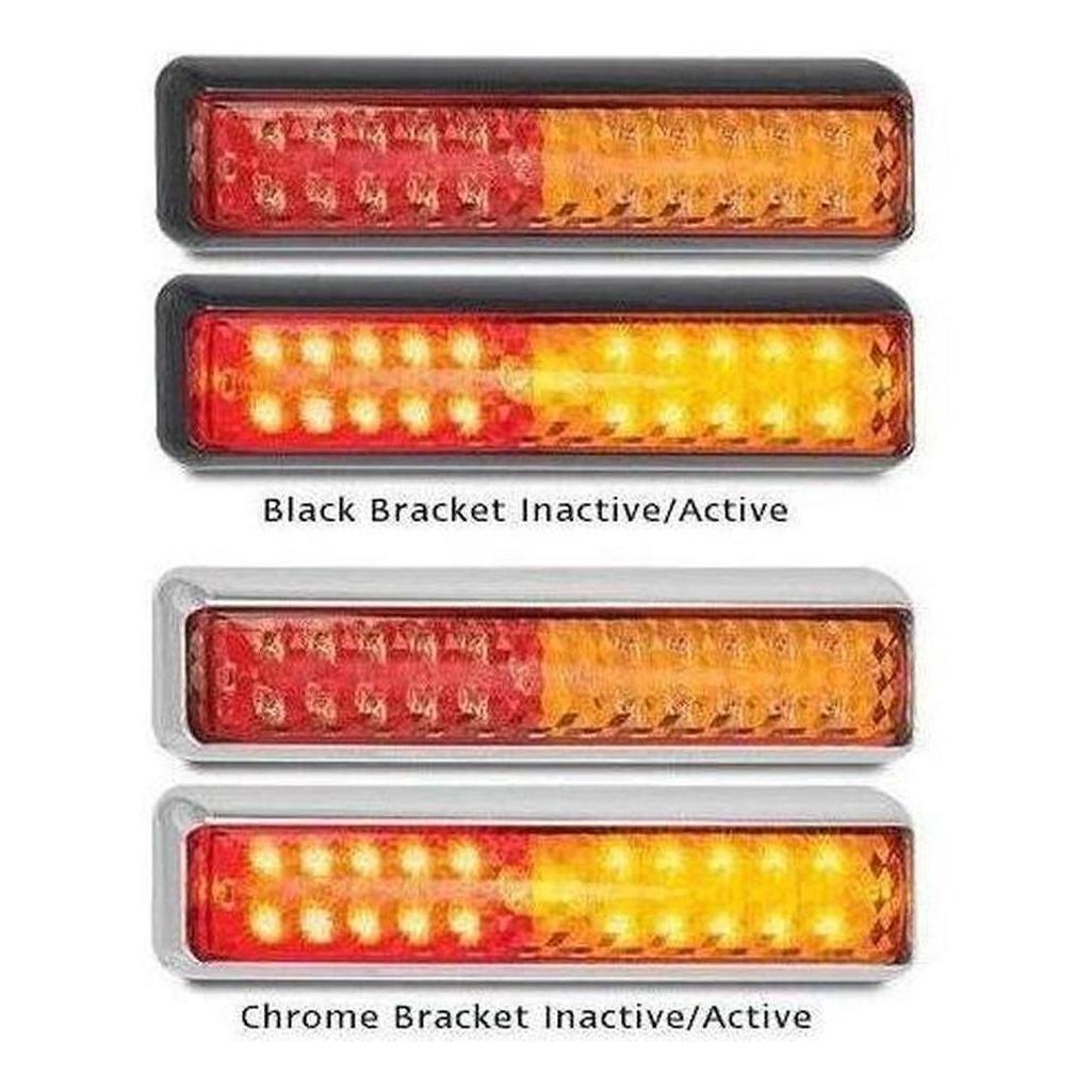 LED Autolamp 12/24V Stop/Tail/Indicator/Reverse Clear Lens Light 200 X 50 X 28mm Pair