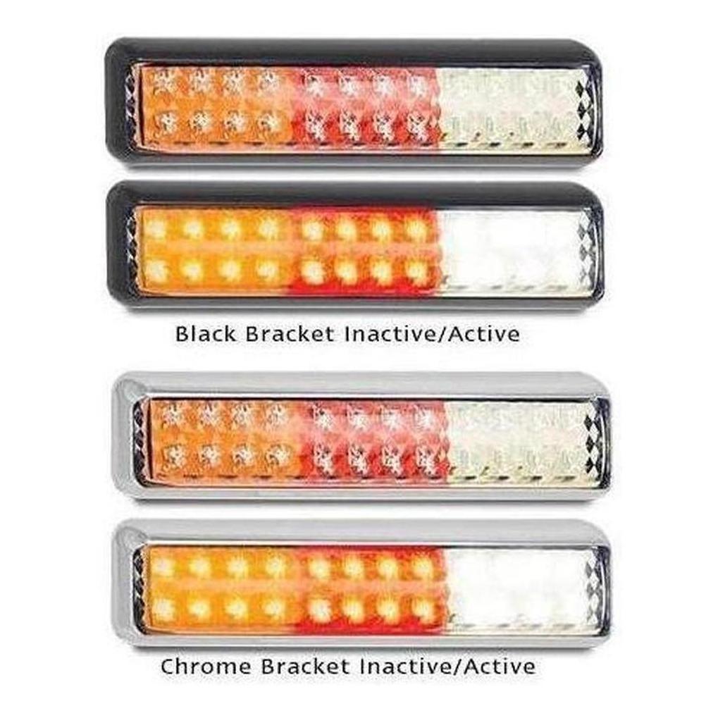 LED Autolamp 12/24V Stop/Tail/Indicator/Reverse Clear Lens Light 200 X 50 X 28mm Pair
