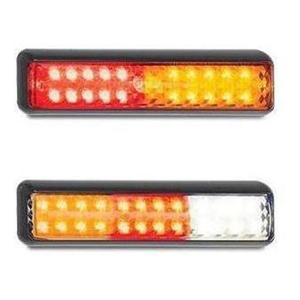 LED Autolamp 12/24V Stop/Tail/Indicator/Reverse Clear Lens Light 200 X 50 X 28mm Pair