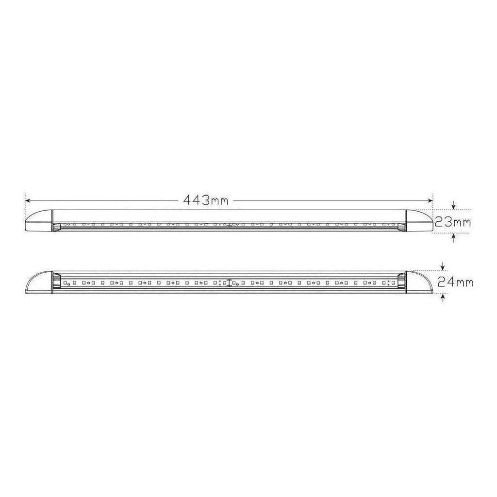 LED Autolamp 12V Black Awning Lamp 443 x 24mm