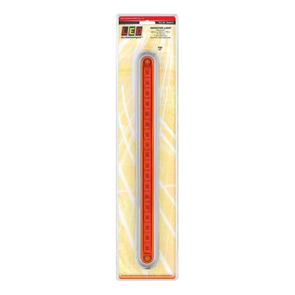 LED Autolamp 12V Indicator LED Strip Light In Chrome Bracket Blister