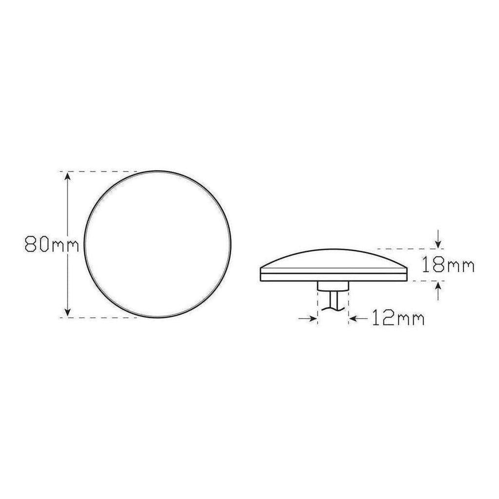 LED Autolamp 12V Round Amber Indicator Taillight 80mm