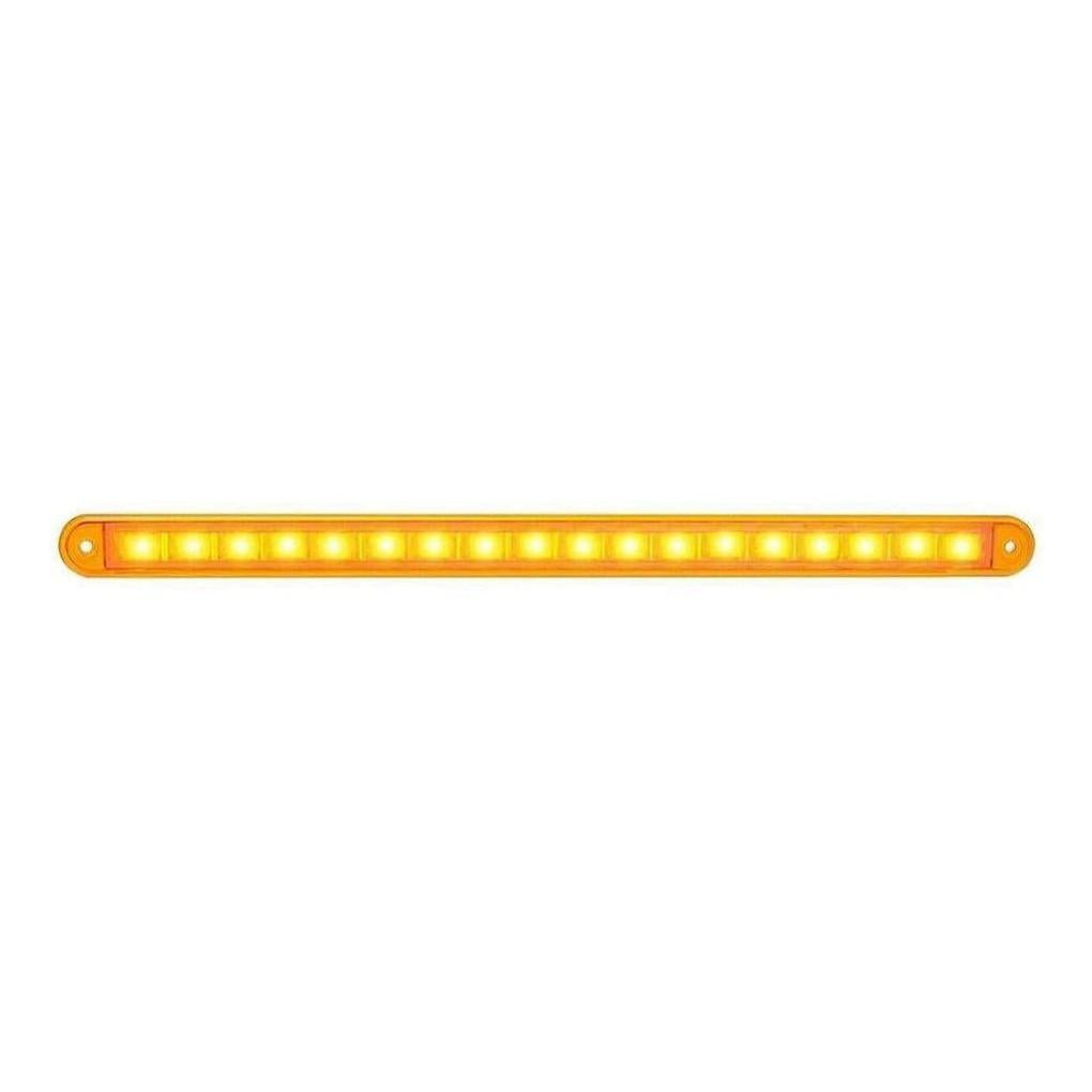 LED Autolamp 12V Sequential Amber Indicator Strip Lamp 18 Square LEDs 382mm Bulk