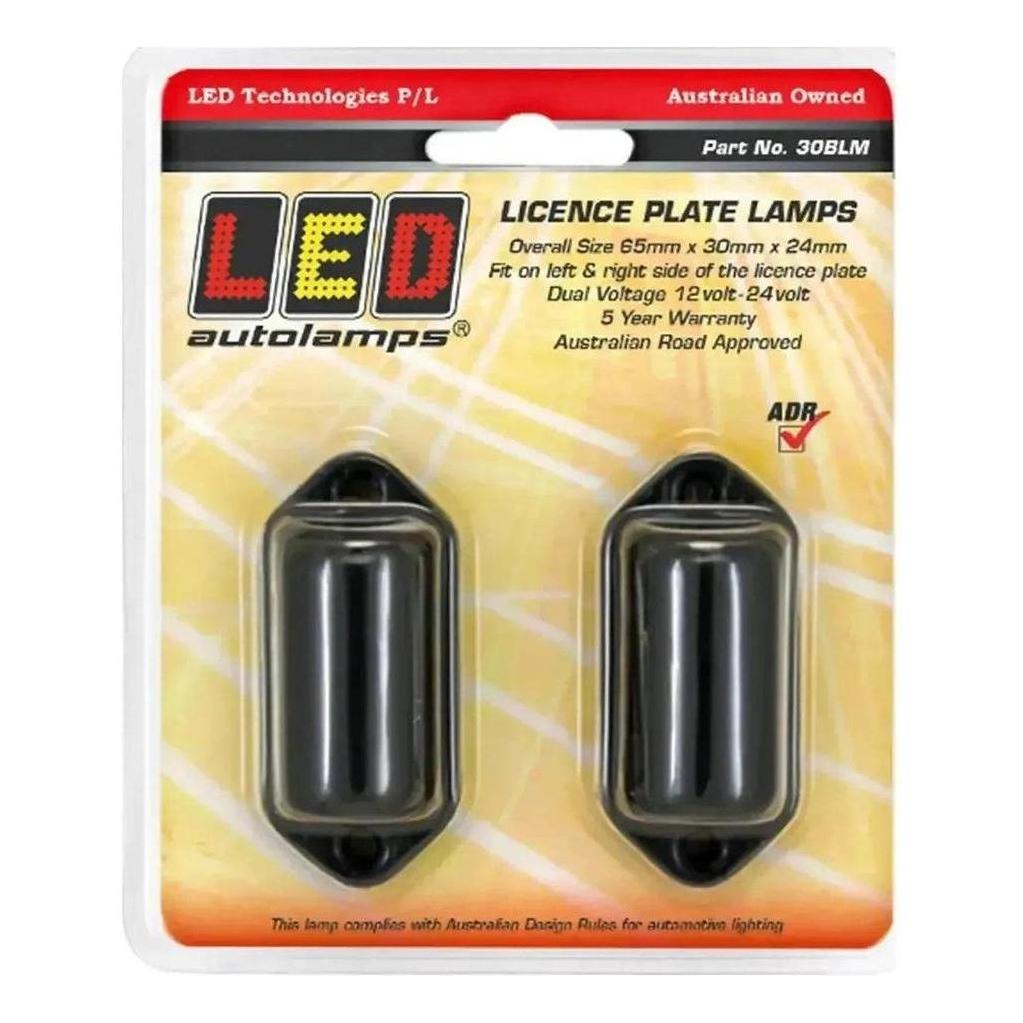 LED Autolamp 12V/24 2 x LED Number Plate Lights 65X30X24mm