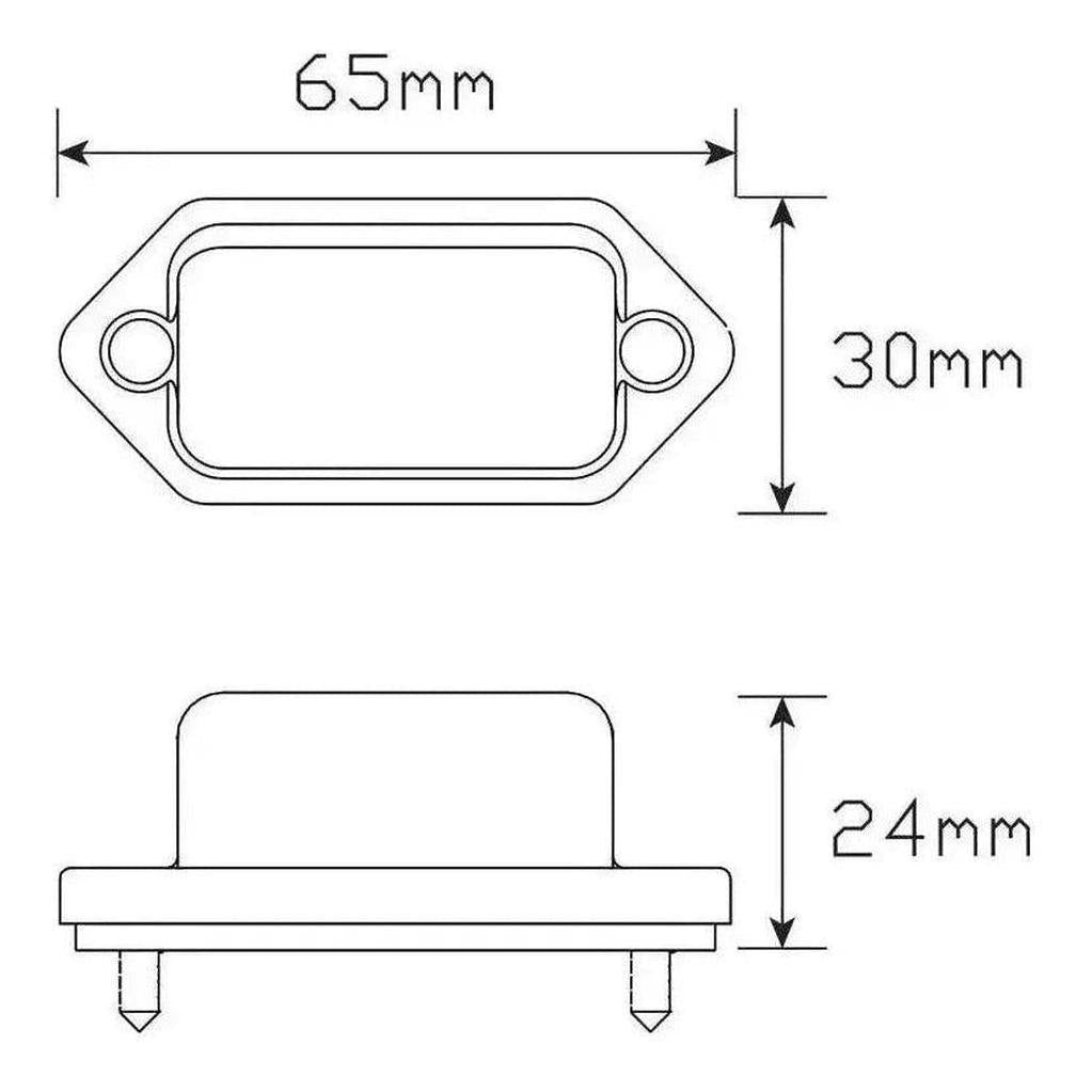 LED Autolamp 12V/24 2 x LED Number Plate Lights 65X30X24mm