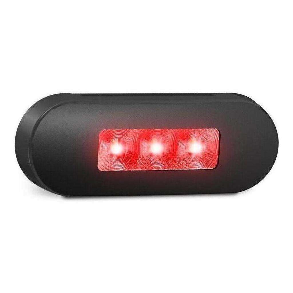 LED Autolamp 12V/24V Red Rear Marker Clear Lense & Black Bezel 86x31x10mm Blister