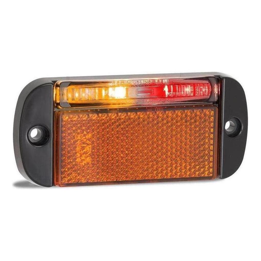LED Autolamp 12V/24V Red/Amber Side Marker with Reflector 100x44x12 LH