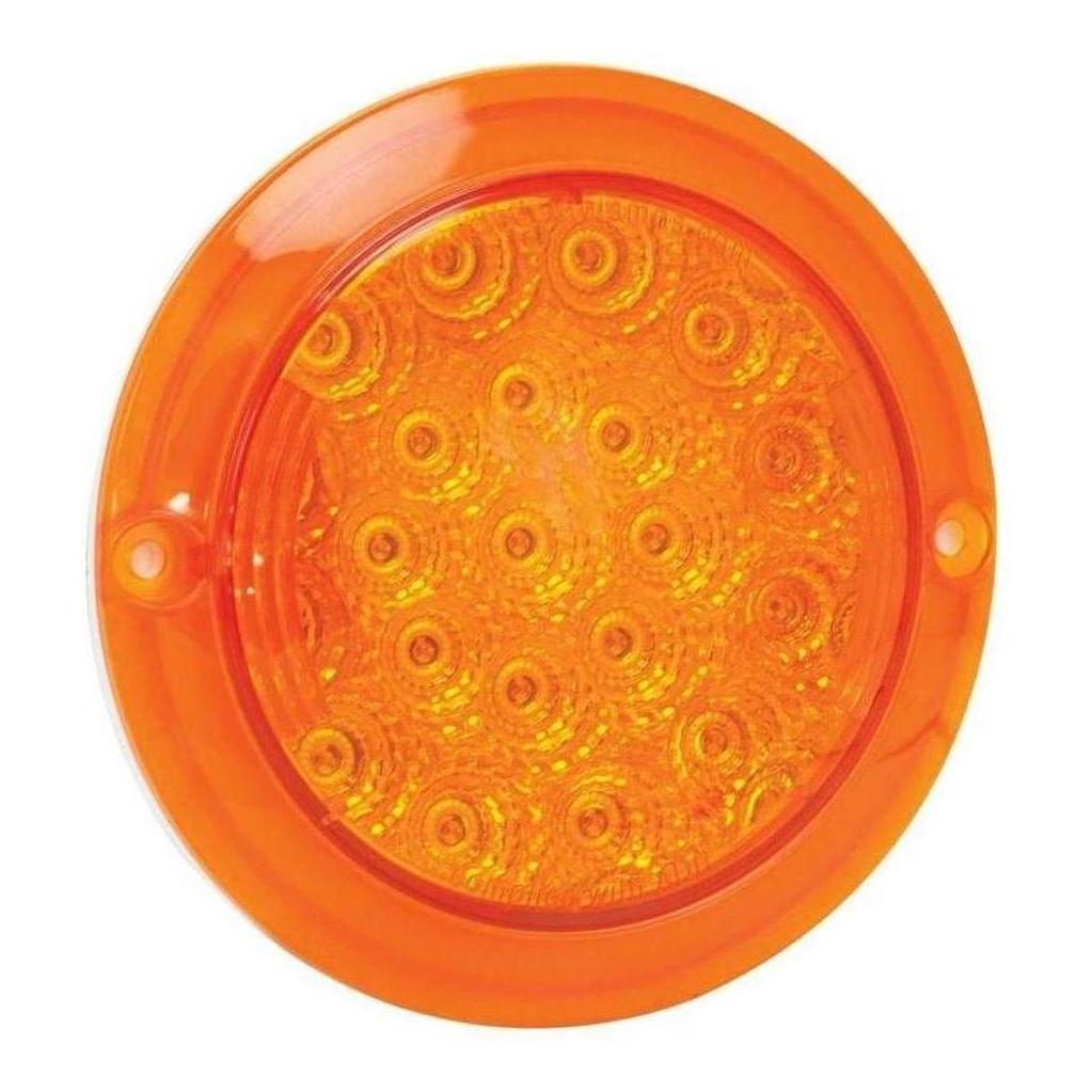 LED Autolamp 12V/24V Round Indicator With Amber Lens Recessed Mount Blister