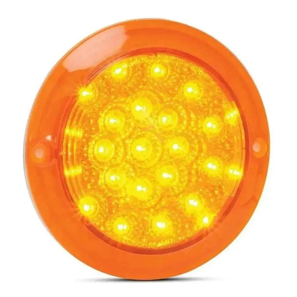 LED Autolamp 12V/24V Round Indicator With Amber Lens Recessed Mount Blister