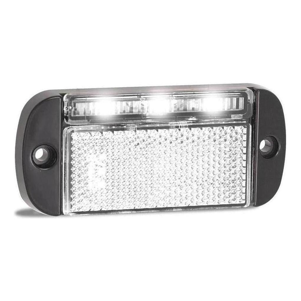 LED Autolamp 12V/24V White Rear End Outline Marker with Reflector 100x44x13