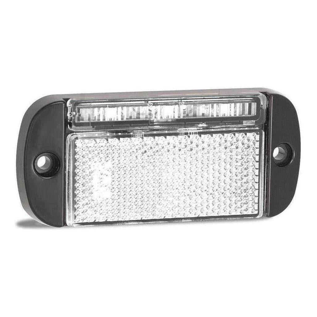 LED Autolamp 12V/24V White Rear End Outline Marker with Reflector 100x44x13