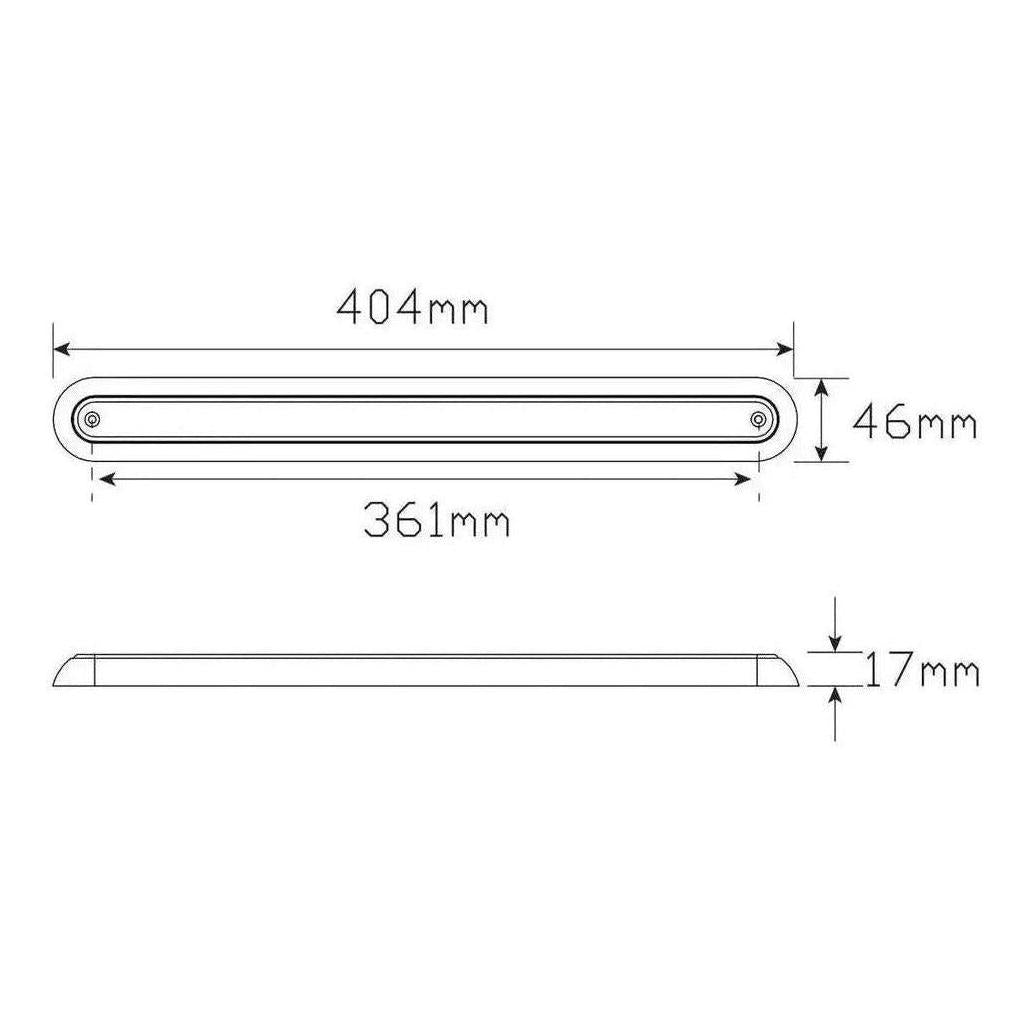 LED Autolamps 12V LED Slimline Stop Tail Indicator Light Surface Mount 404mm