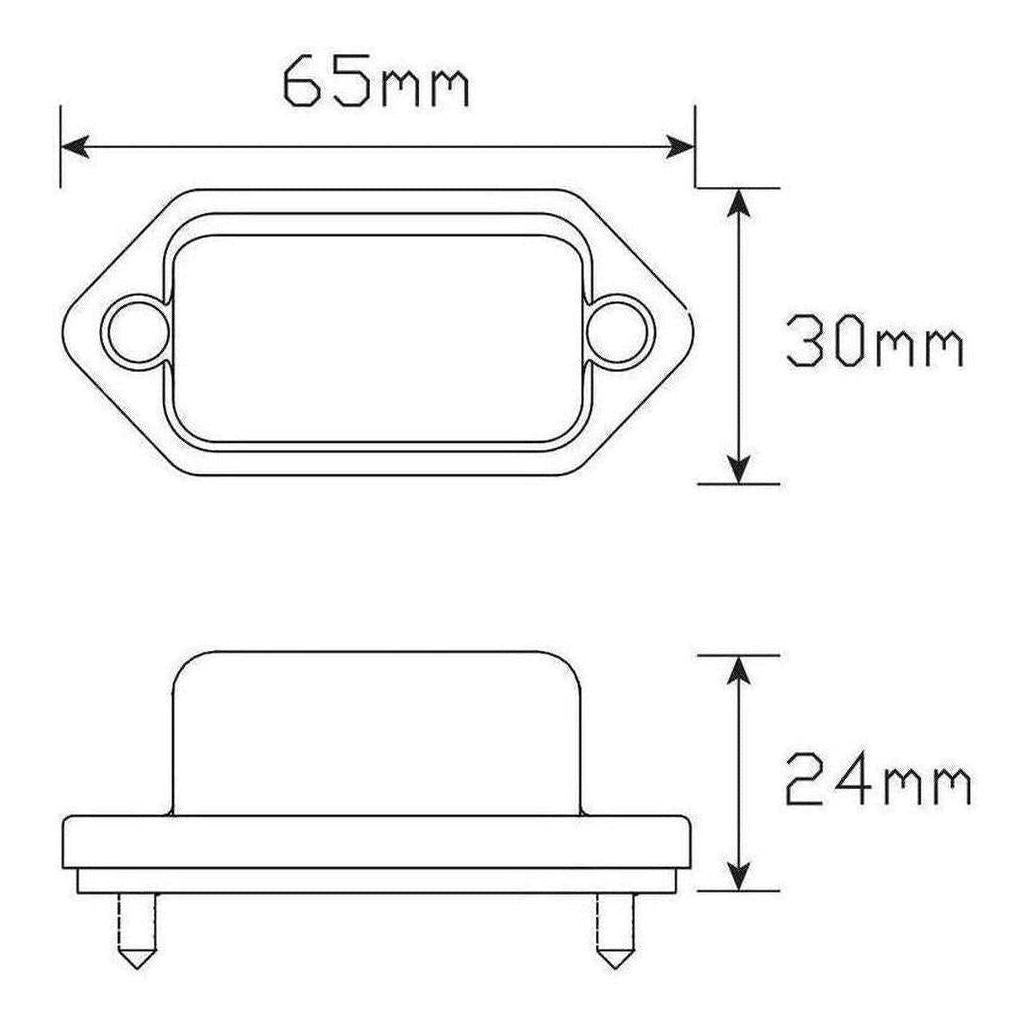 LED Autolamps License Plate lamp pack of 2 Blister