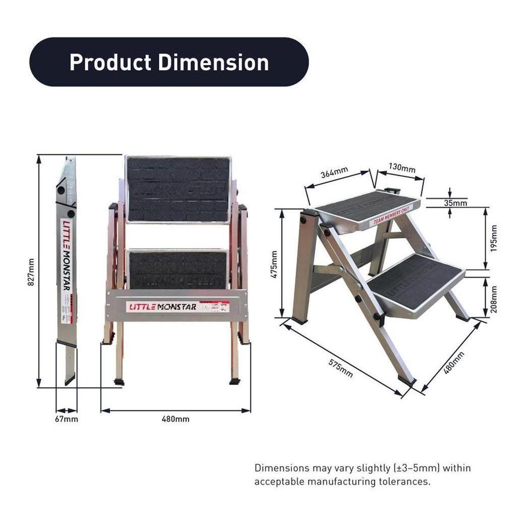 Little Monstar 2 Step Caravan Step 150kg Rated