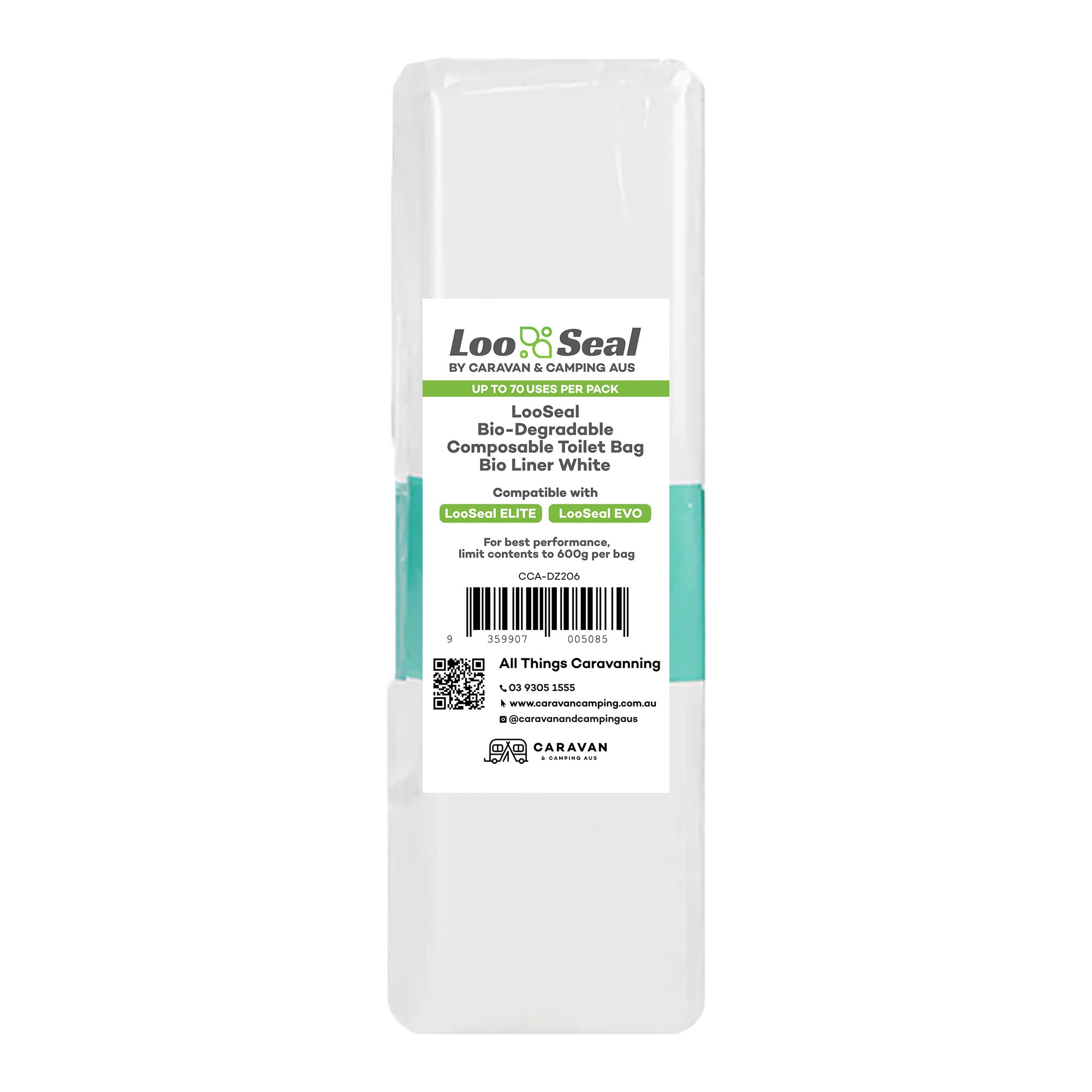 LooSeal Biodegradable Liner 3 Month Pack (12 Rolls) White