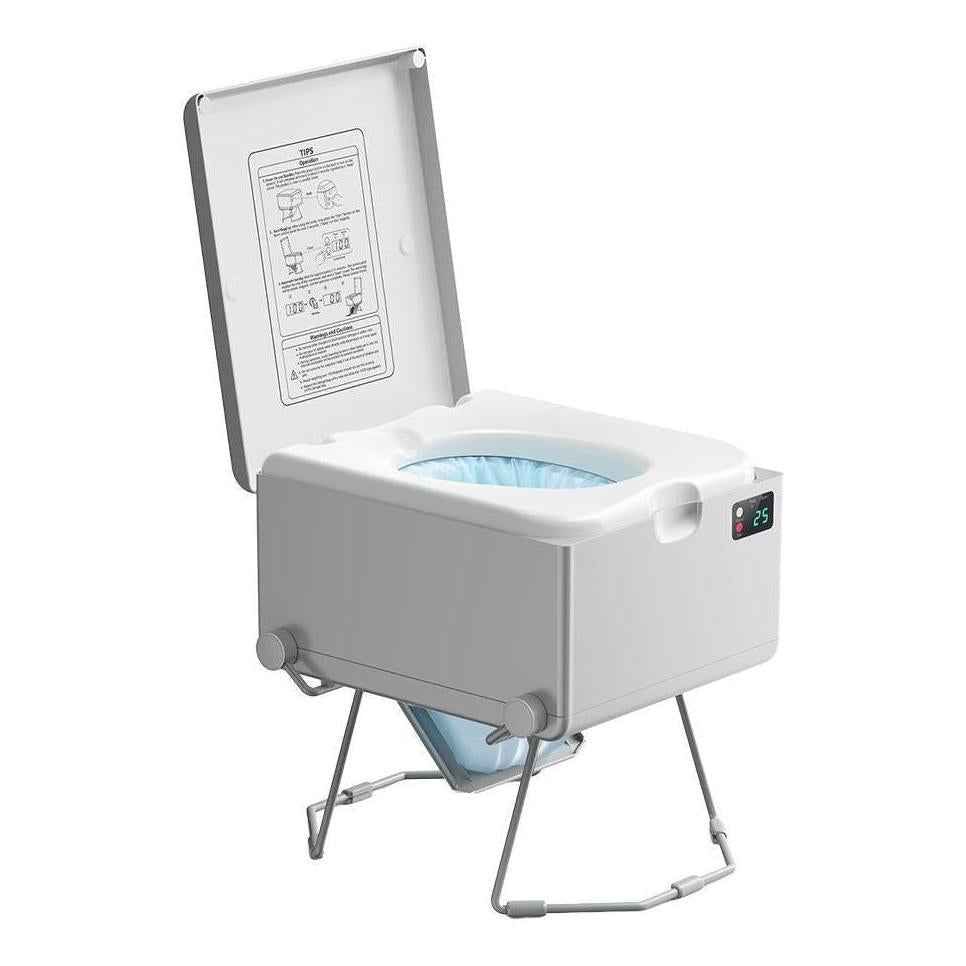 LooSeal EVO Auto Sealing Waterless Portable Toilet Silver