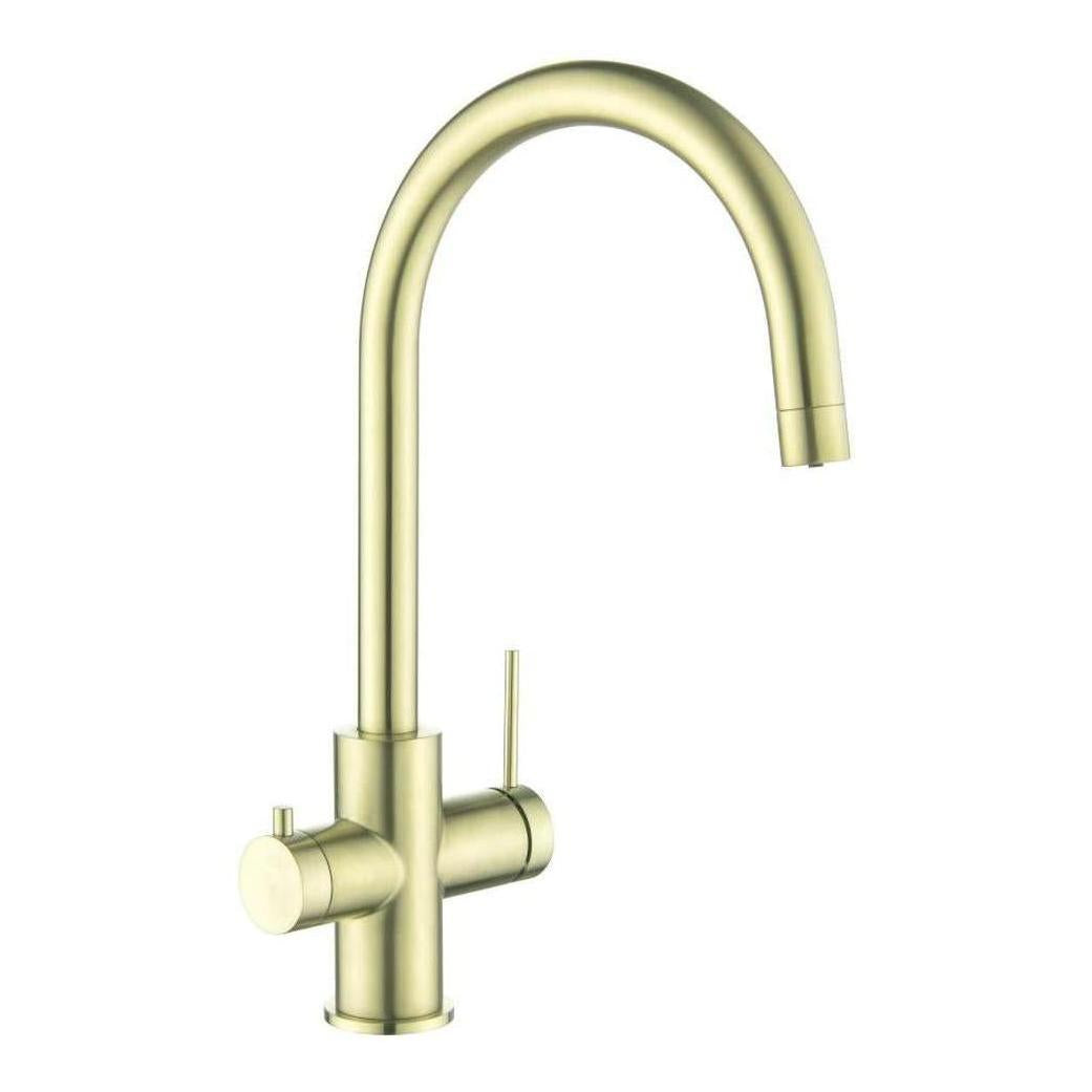 Mica 3-Way Filter Gooseneck Kitchen Tap Sink Mixer French Gold