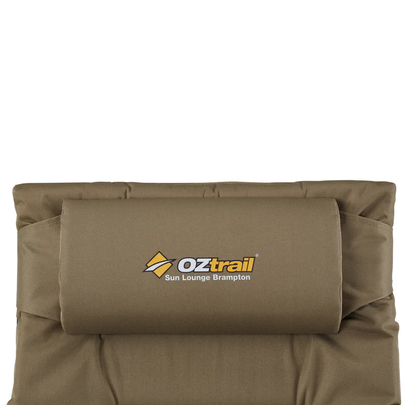 OZTRAIL BRAMPTON Sun Lounge Chair With Side Table & Drink Holder 150 kg