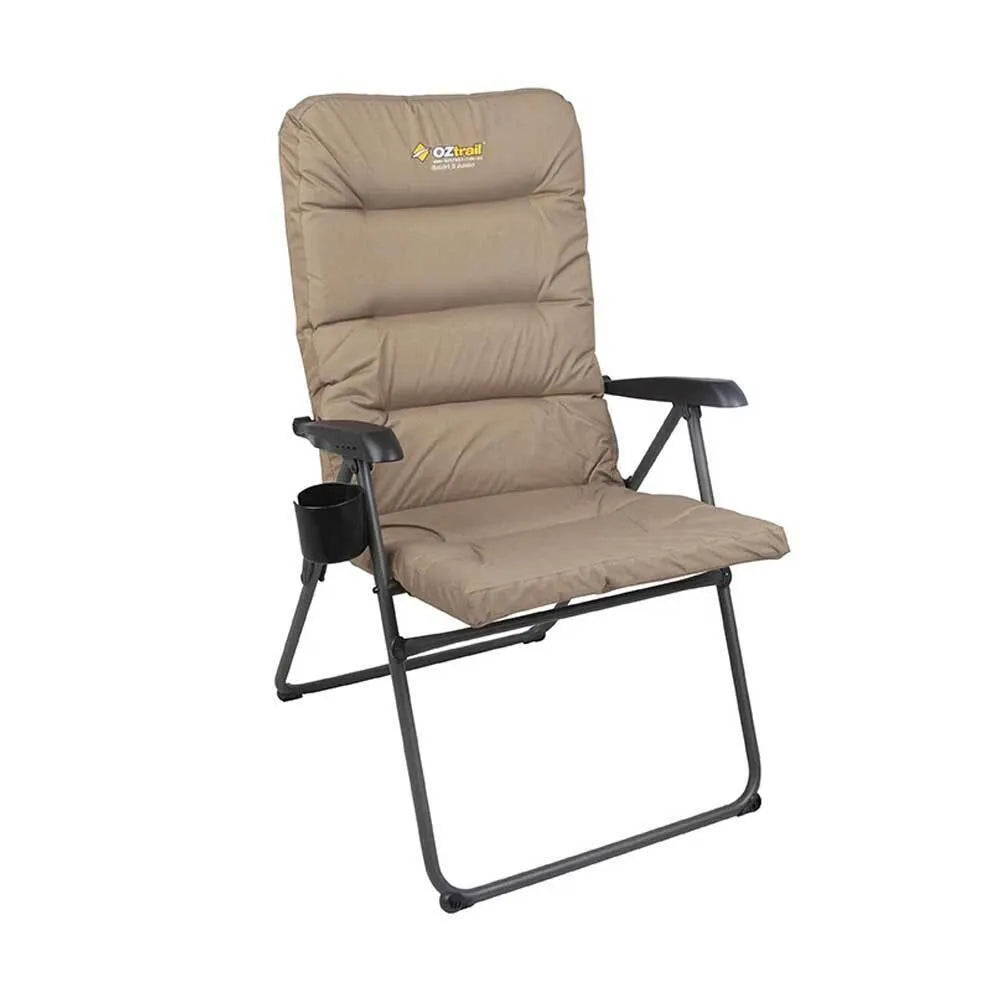 OZTRAIL Coolum 5 Position Recliner Chair Inc Drink Holder