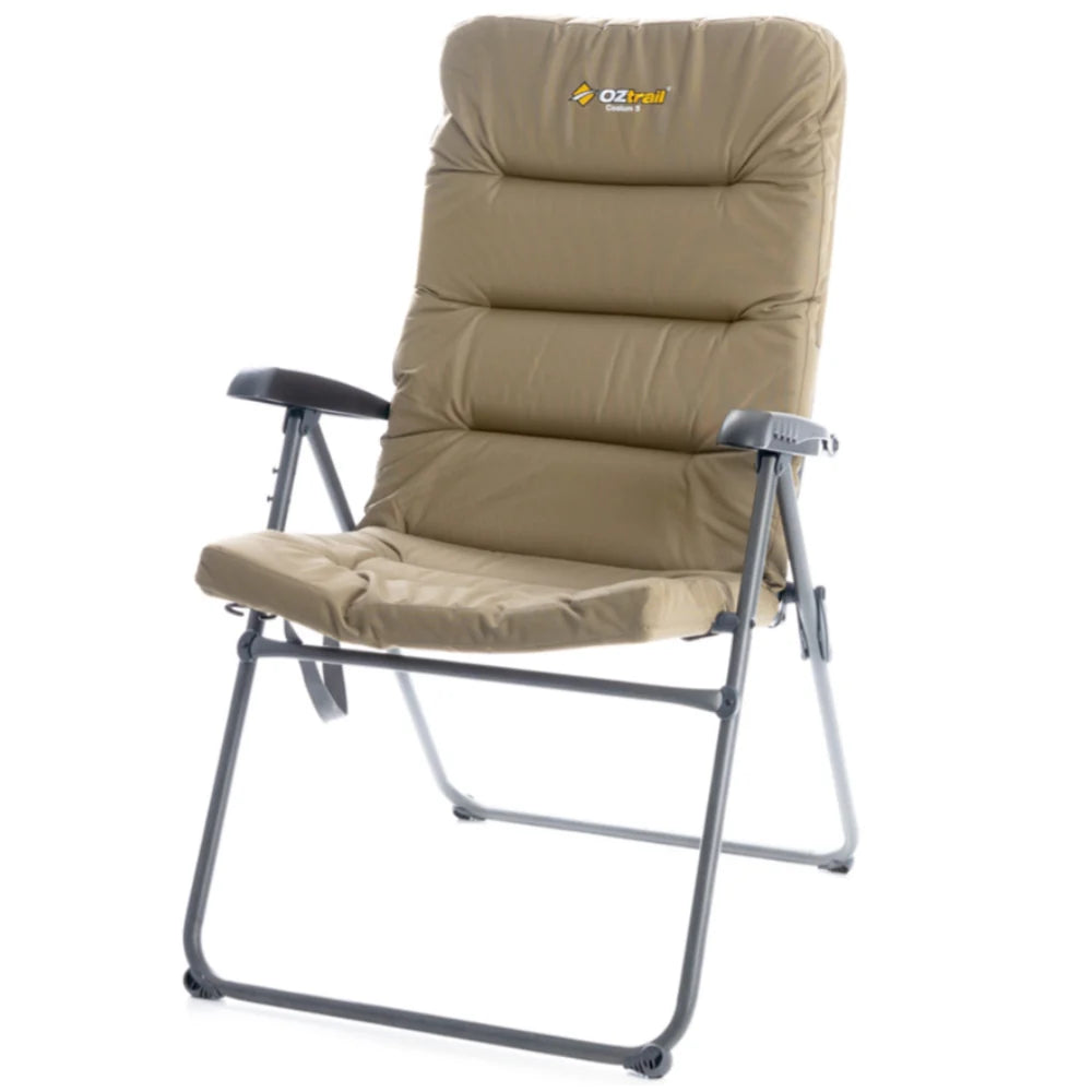 OZTRAIL Coolum 5 Position Recliner Chair Inc Drink Holder