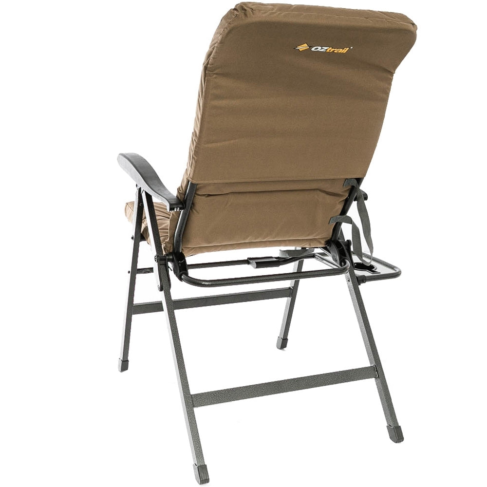 OZTRAIL Emperor 8 Position Recliner Chair Inc Side Table& Drink Holder