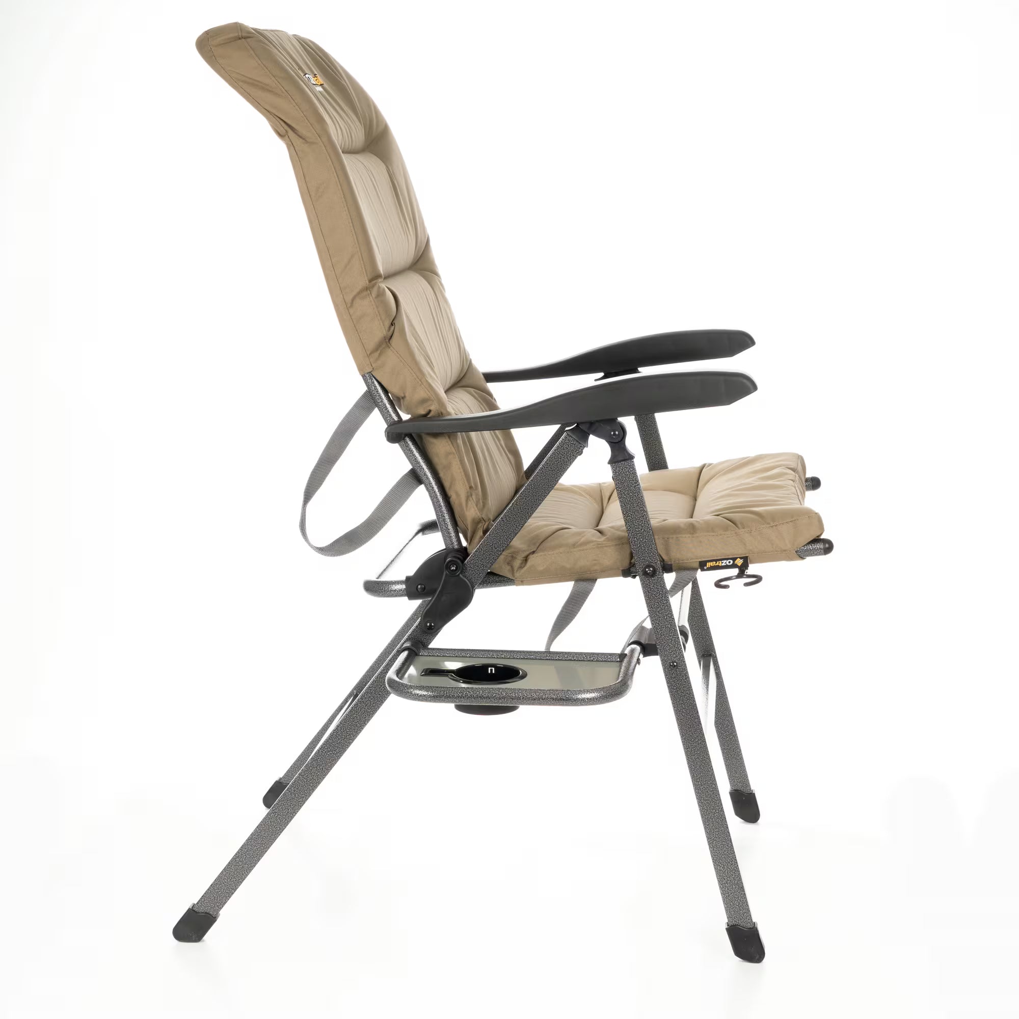 OZTRAIL Emperor 8 Position Recliner Chair Inc Side Table& Drink Holder