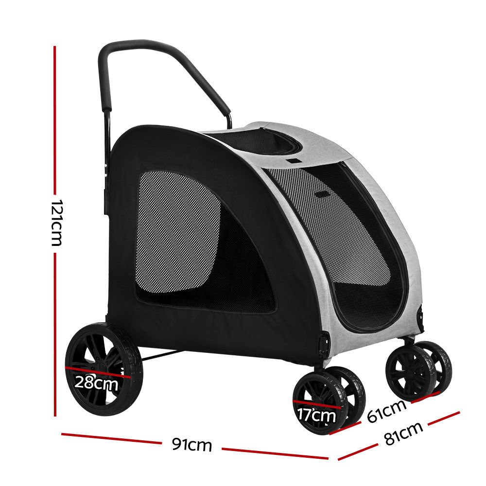 i.Pet Pet Stroller Dog Pram Large Carrier Cat Travel Foldable Strollers 4 Wheels Trolley - RV Online