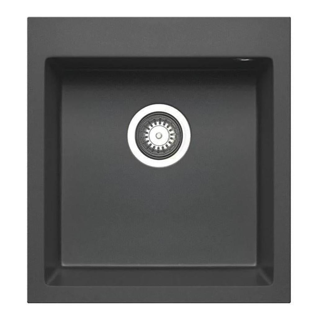 Pradus Black Granite Composite Single Bowl Sink Basin 460x500mm