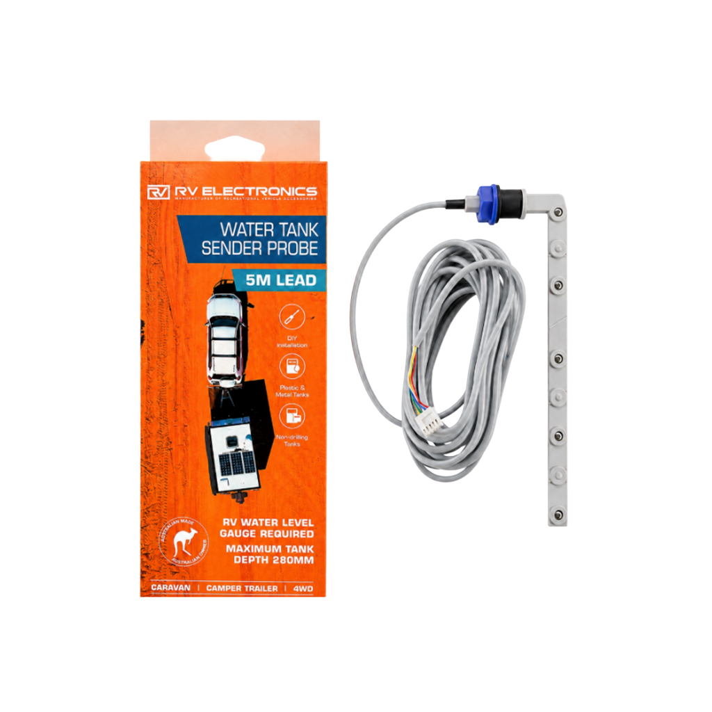 RV Electronics LED Single Tank Water Level Indicator Gauge Inc 5m Sender Probe