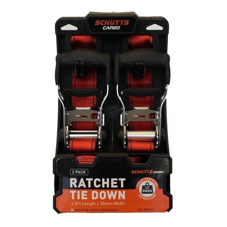 Schutts Quick Release Ratchet Tie Down 25mm x 3m x 2 Pack