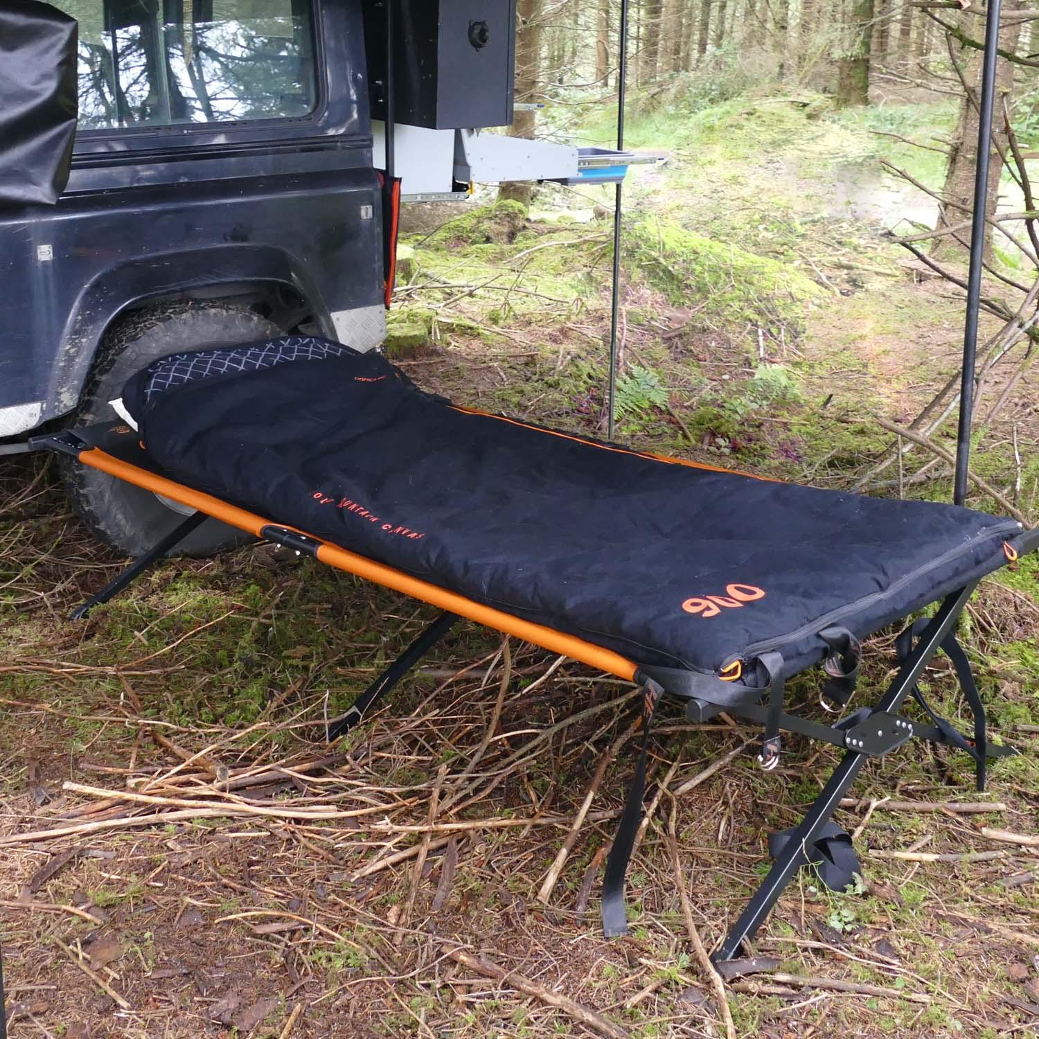 Darche XL100 Camping Stretcher 2160L x 1000W x 500H mm Black/Orange