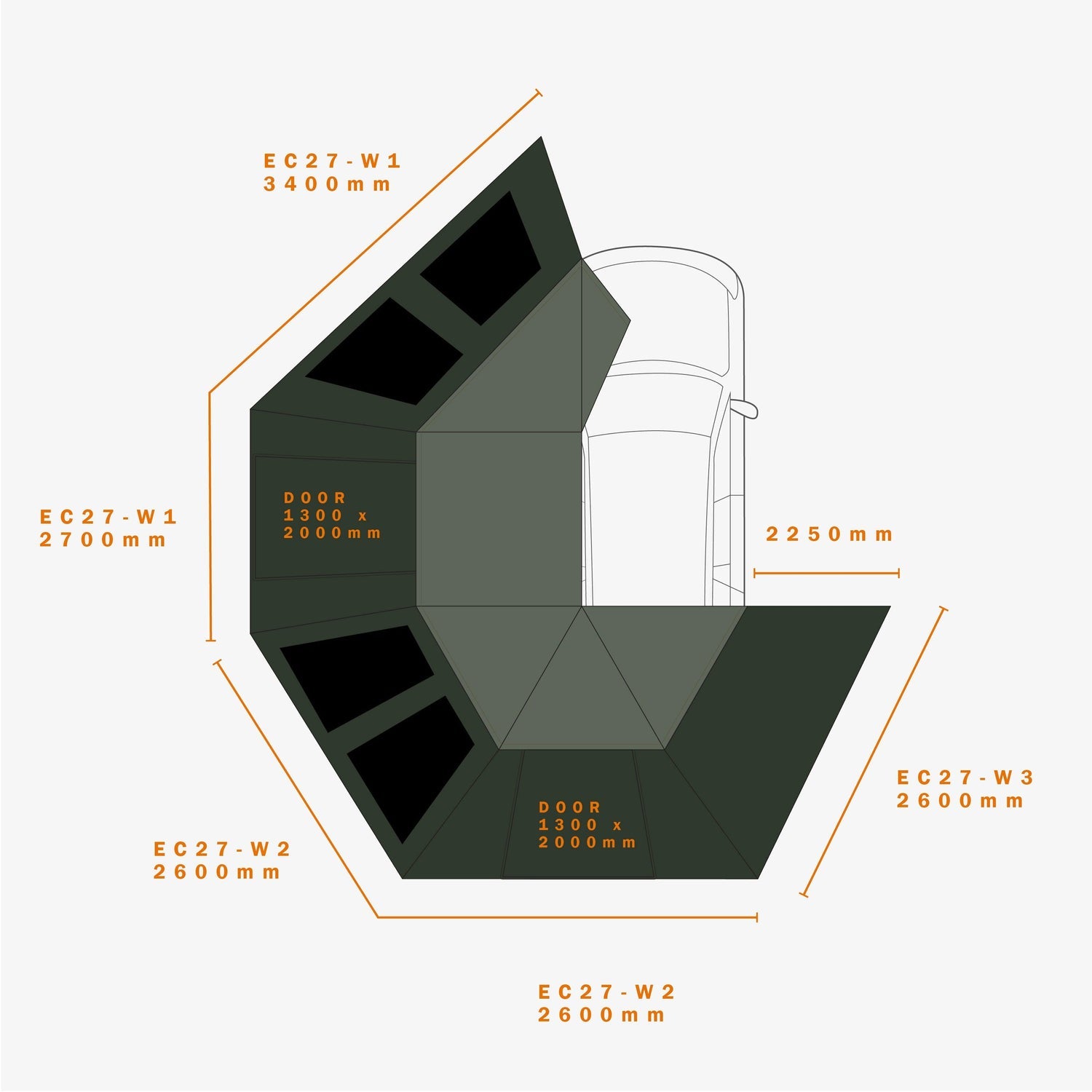 Darche 4x4 Eclipse Left Side 270° Awning Inc Wall Set - BUNDLE DEAL