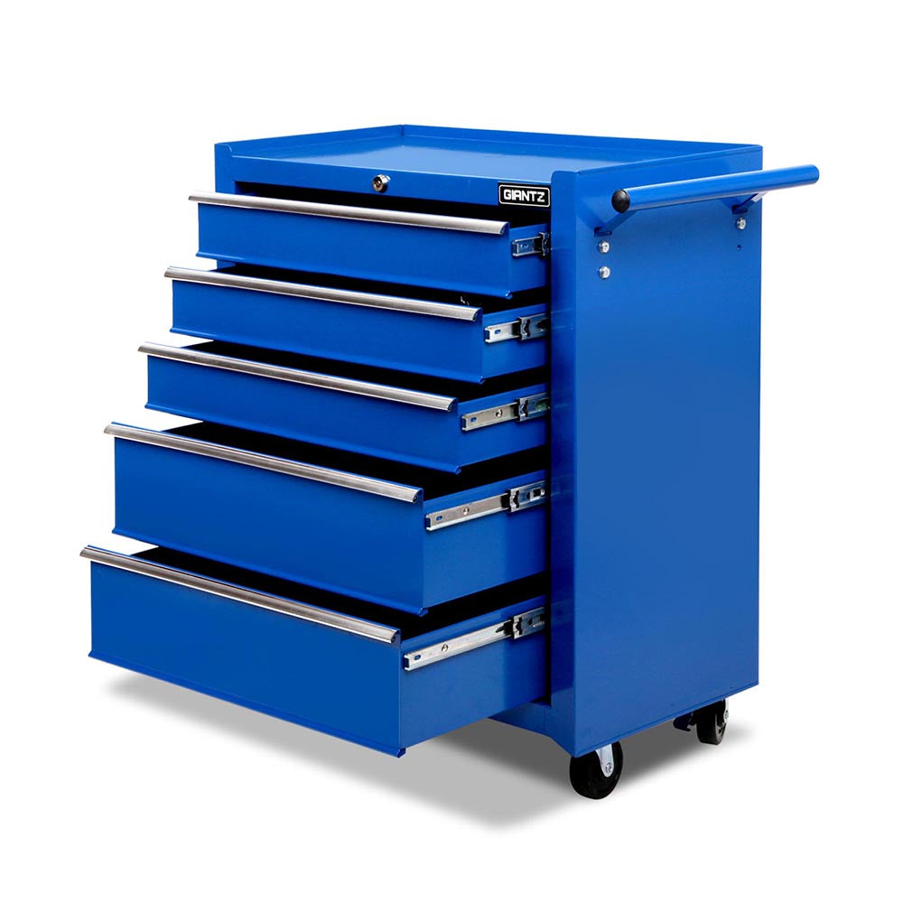 Giantz 5 Drawer Toolbox Cabinet Chest Trolley Blue - RV Online
