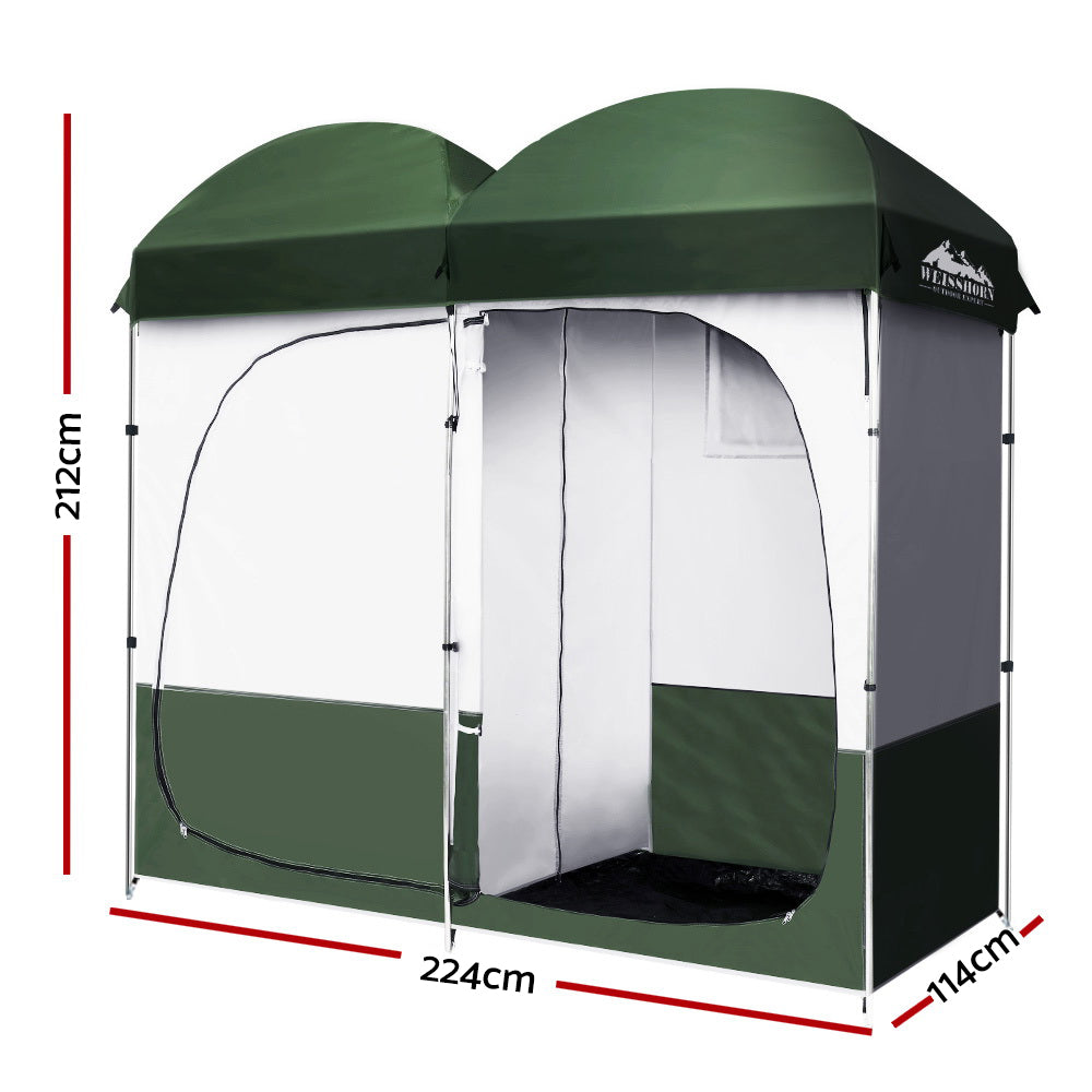 Weisshorn Double Camping Shower Toilet Tent Outdoor Portable Change Room - RV Online