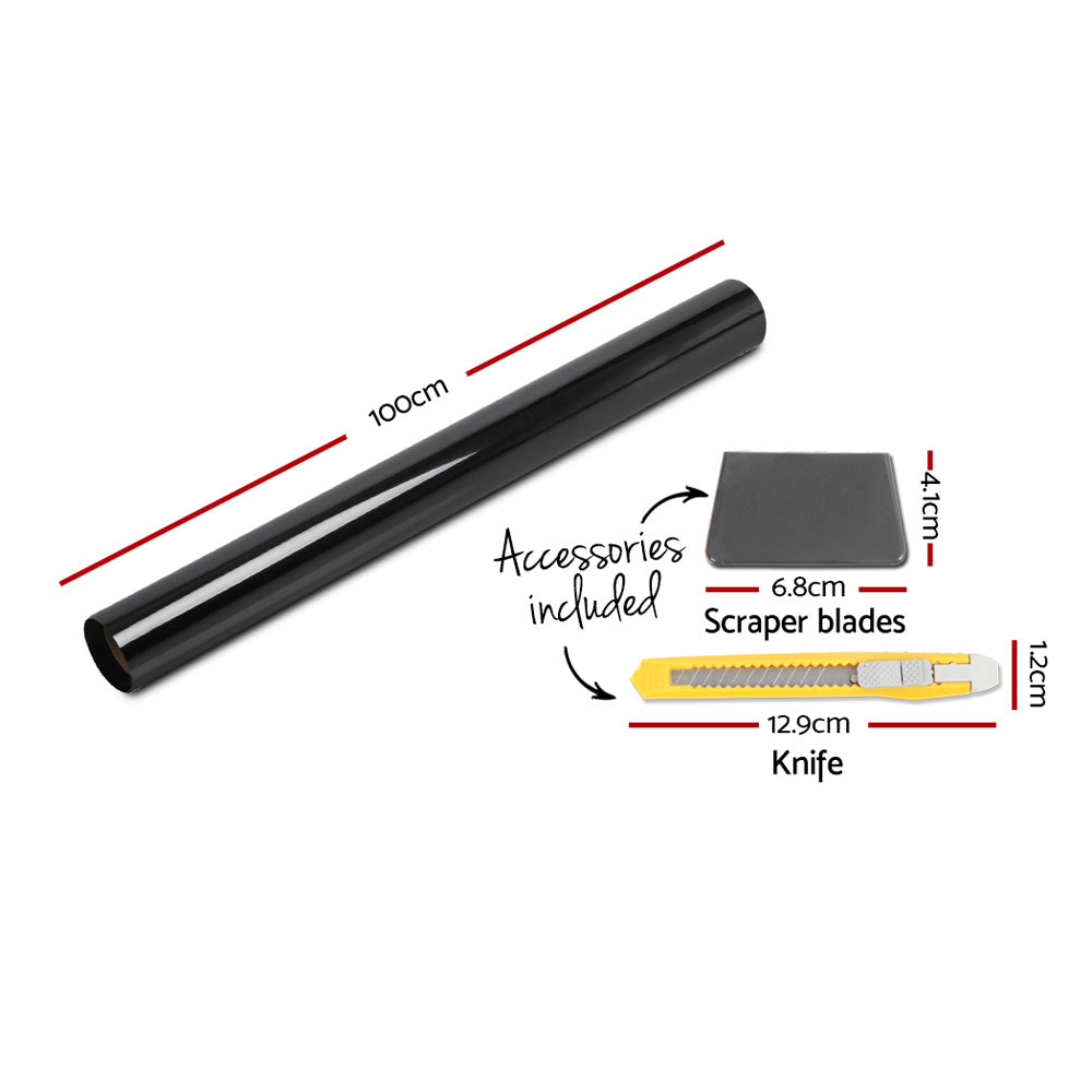 Giantz Window Tint Film Black Roll 5% VLT Home House 100cm X 30m Tinting tools - RV Online