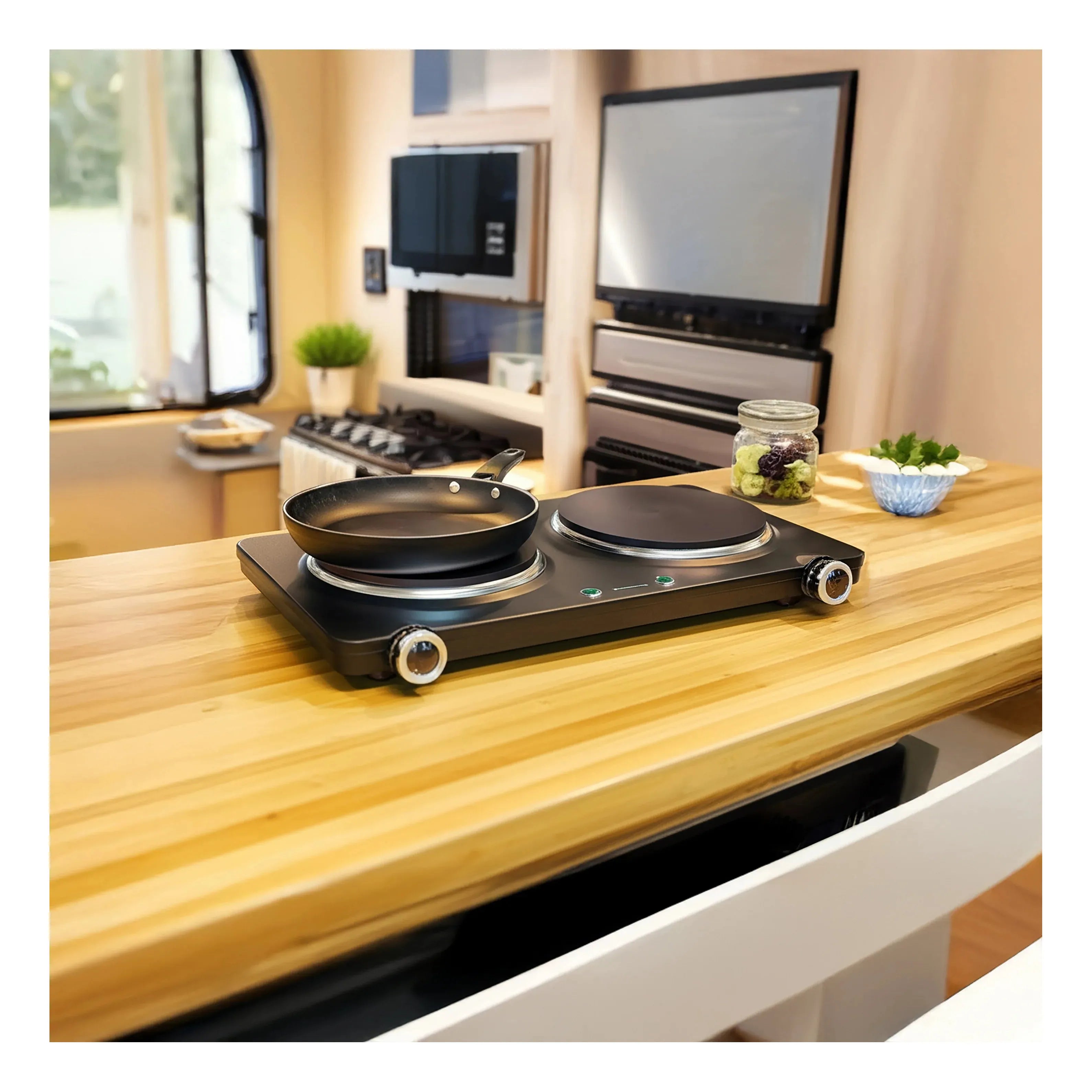 Westinghouse 1500W Twin Electric Cooktop Hot Plate 470 x 280 x 80mm