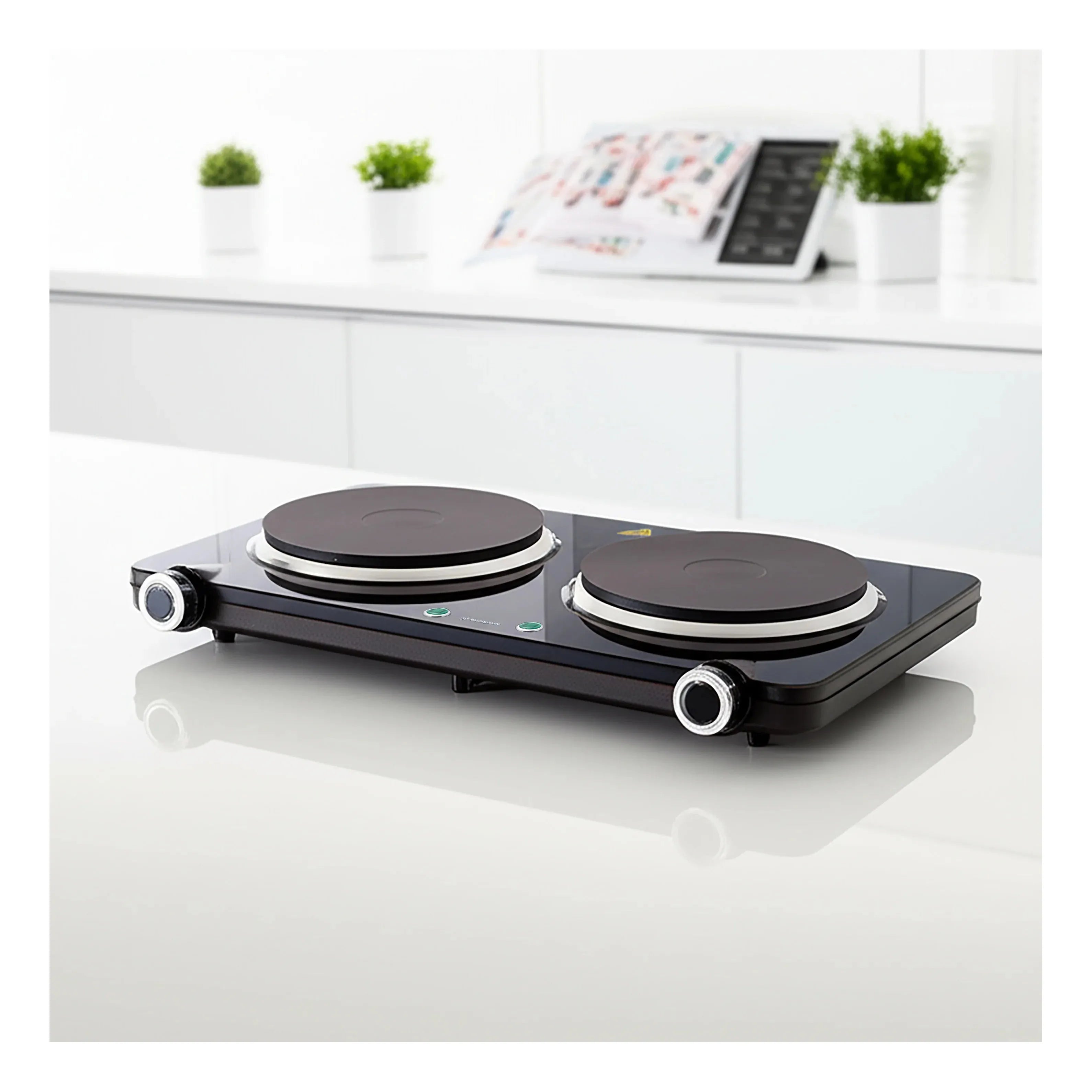 Westinghouse 1500W Twin Electric Cooktop Hot Plate 470 x 280 x 80mm