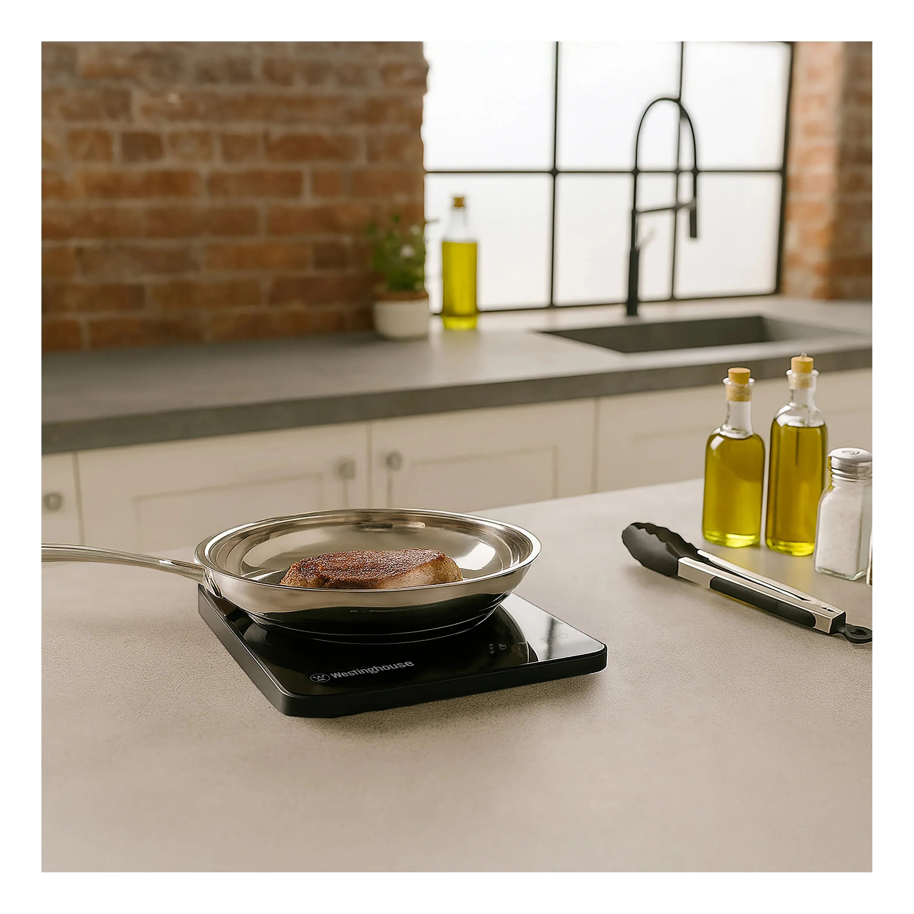 Westinghouse 2000W Single Induction Cooktop Hot Plate Super Slim 280 x 350 x 23mm