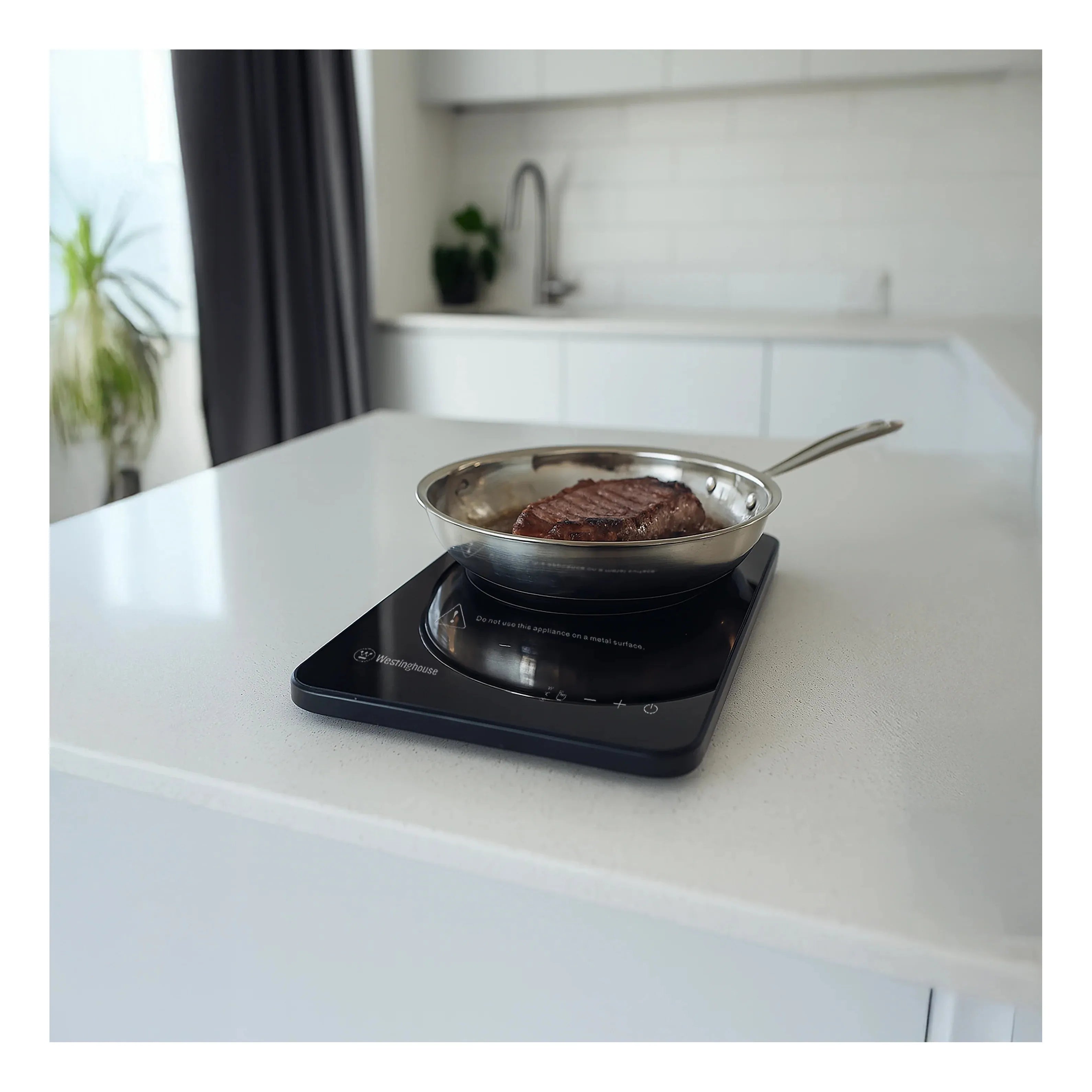 Westinghouse 2000W Single Induction Cooktop Hot Plate Super Slim 280 x 350 x 23mm