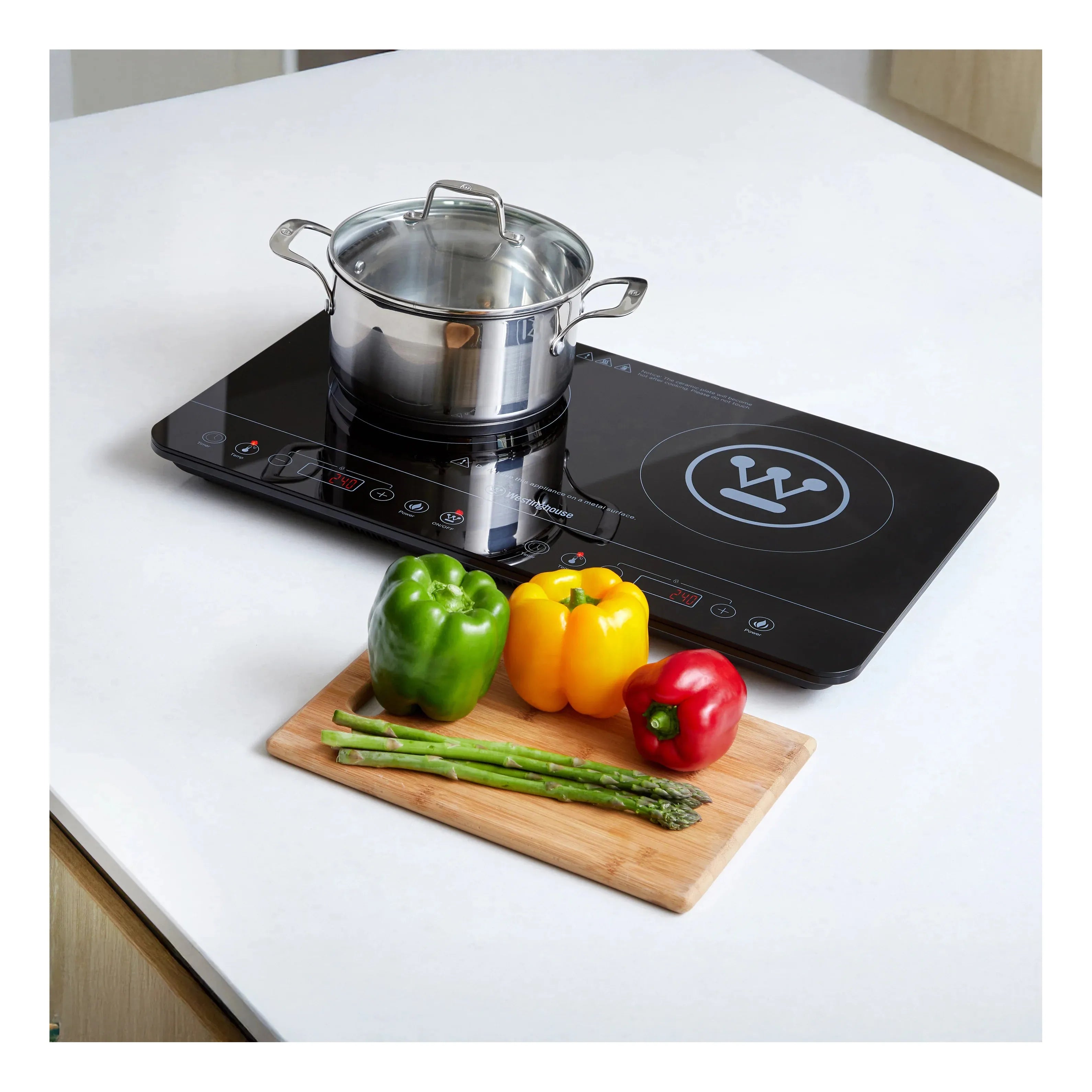 Westinghouse 2400W Twin Induction Cooktop Hot Plate 600 x 360 x 40mm