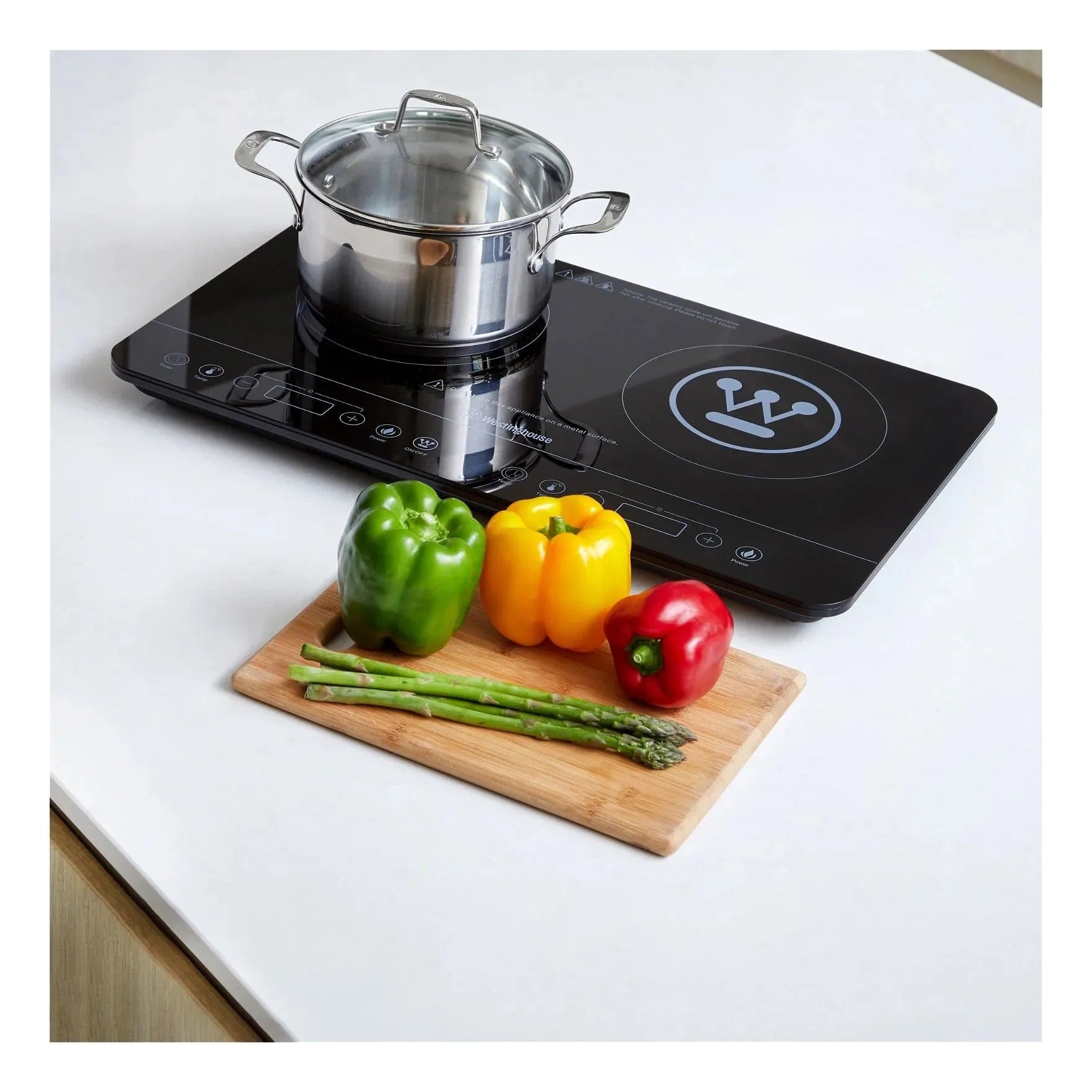 Westinghouse 2400W Twin Induction Cooktop Hot Plate 600 x 360 x 40mm