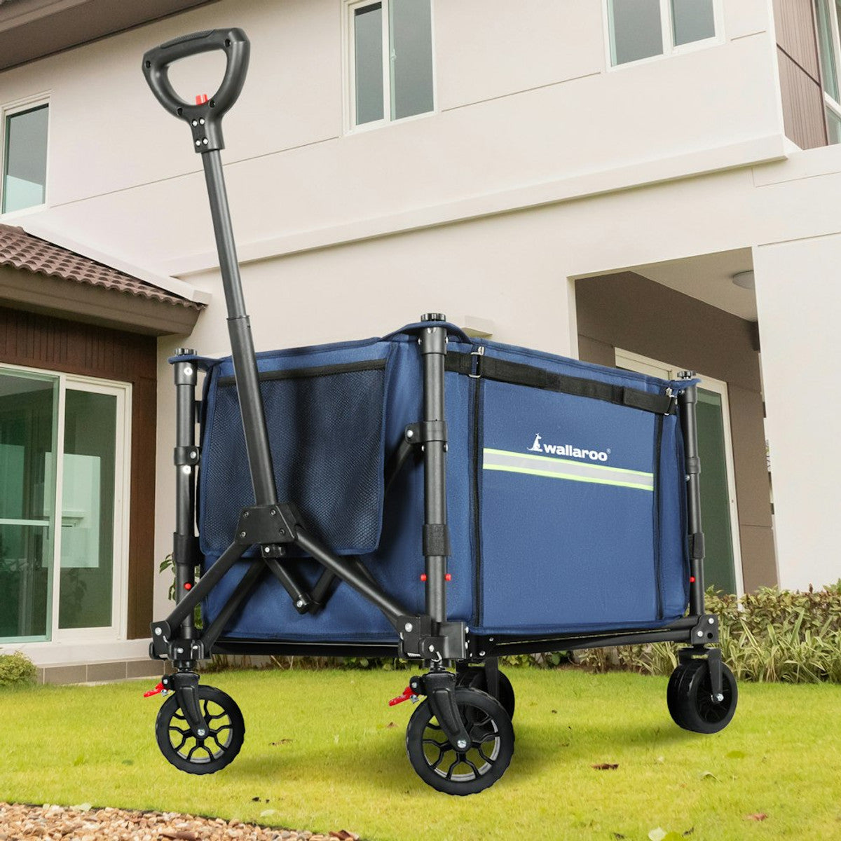 Wallaroo Collapsible Camping Trolley 120L Blue