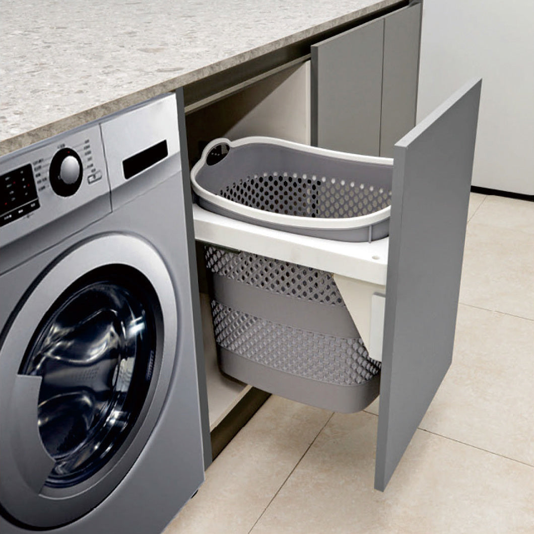 Belgique Laundry Pull Out Basket Bin 45L White