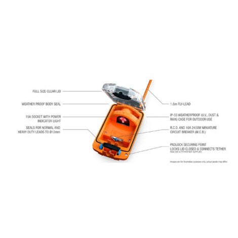Caravan camping Ampfibian RV Plus 15A to 10A Converter Adapter Waterproof RCD