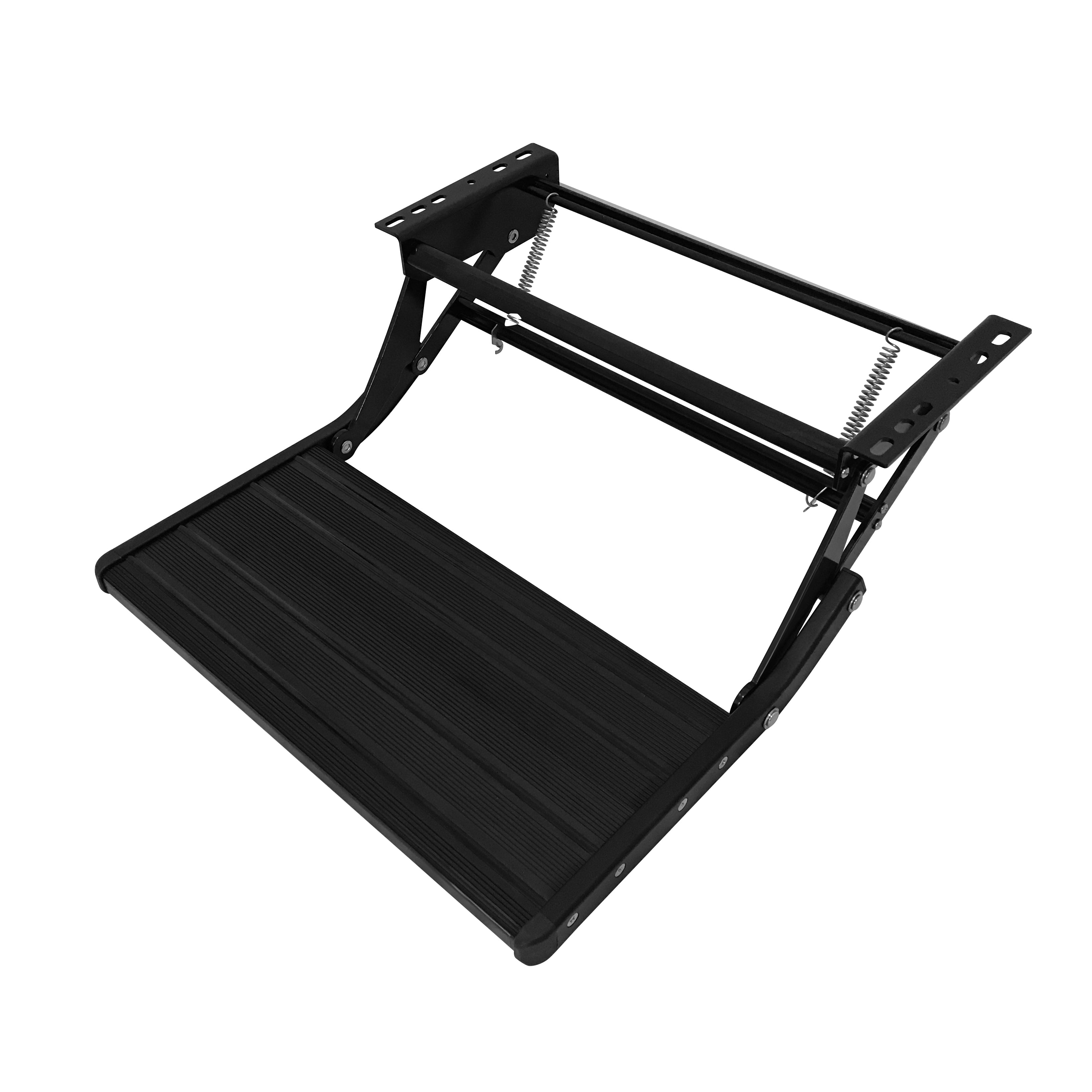 TRA - Caravan Drop Down Single Step Black - LED Option Available